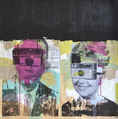 His & Hers. Collage. Portrait Mixed Media Art.