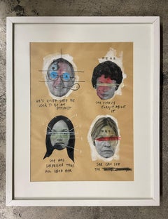 Set of 10 Mixed Media. Portraits  Close Before Striking Series Installation