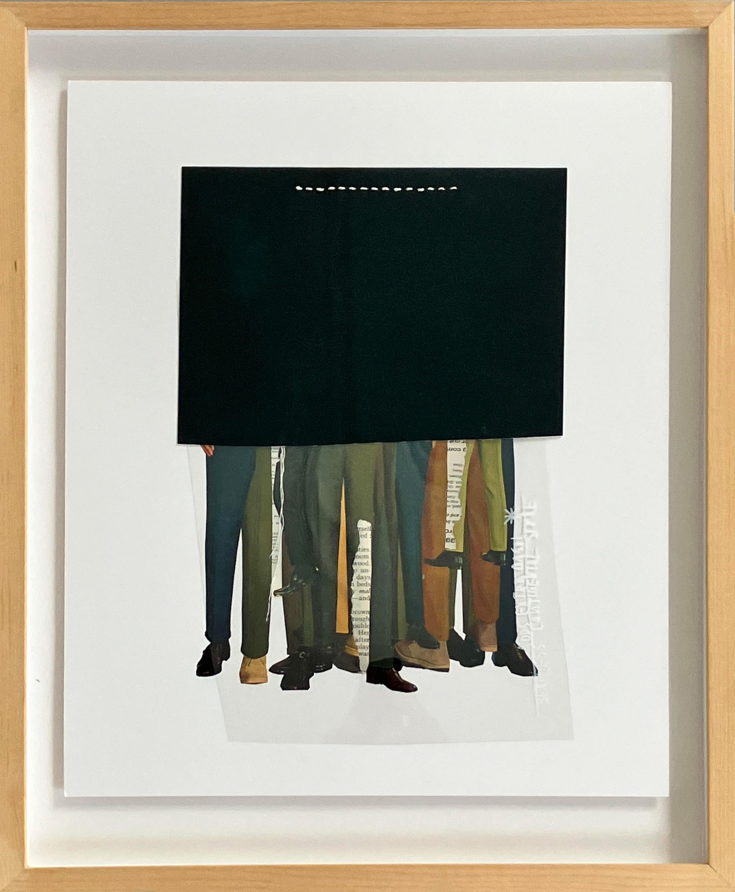 Set di 3 opere d'arte. Collage a tecnica mista, con cornice in vendita 2
