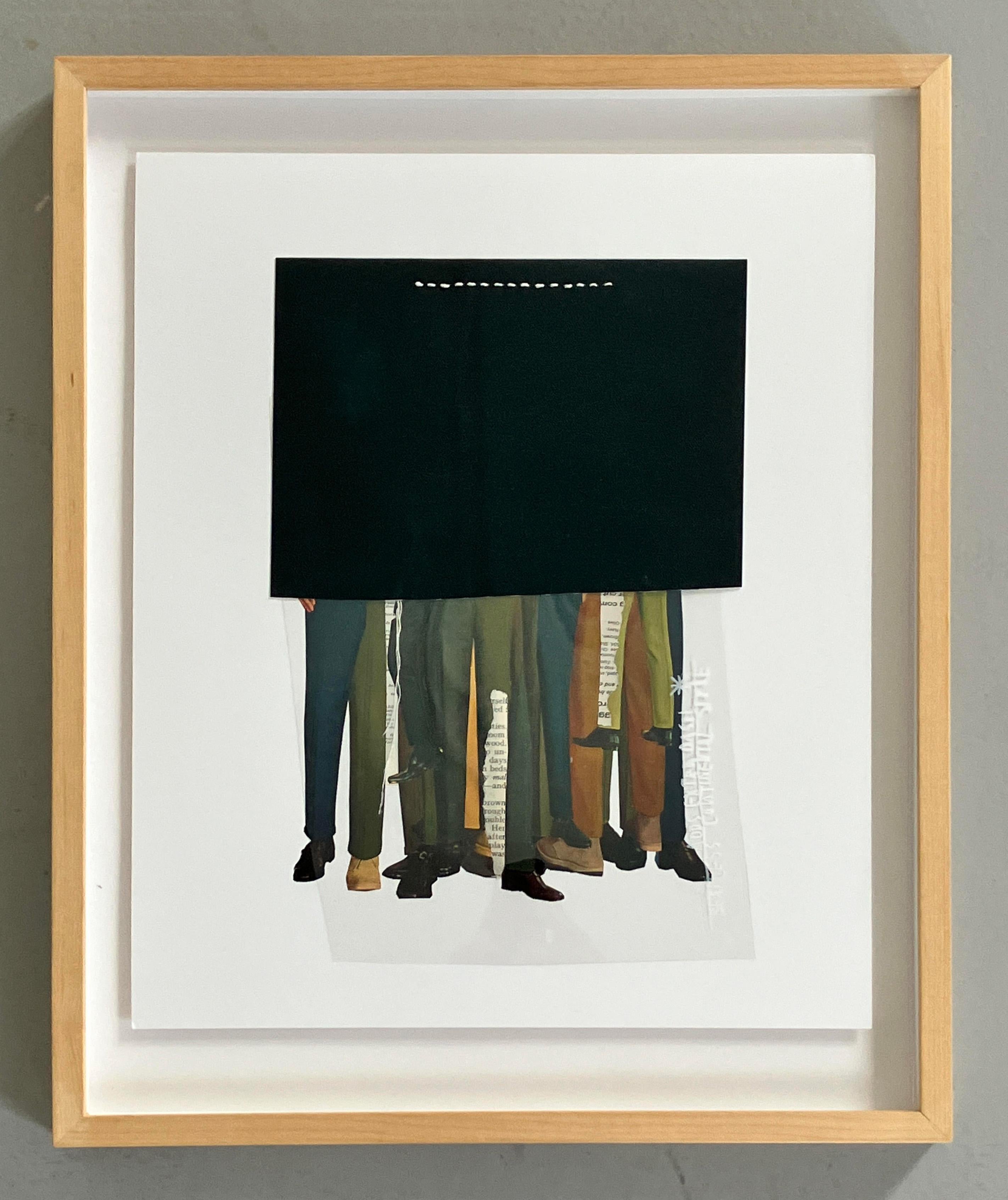 Set di 3 opere d'arte. Collage a tecnica mista, con cornice in vendita 3