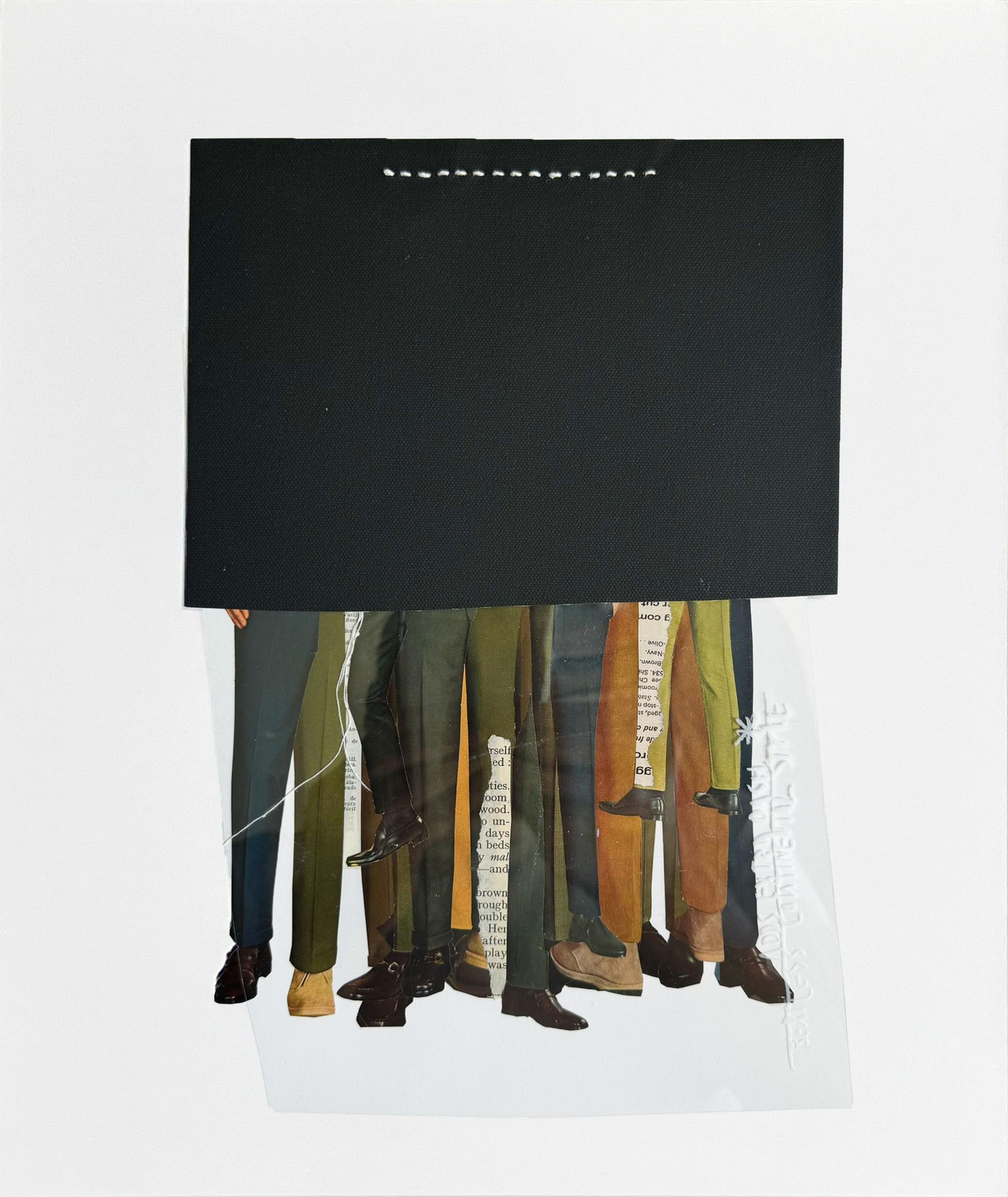 Set di 3 opere d'arte. Collage a tecnica mista, con cornice in vendita 4