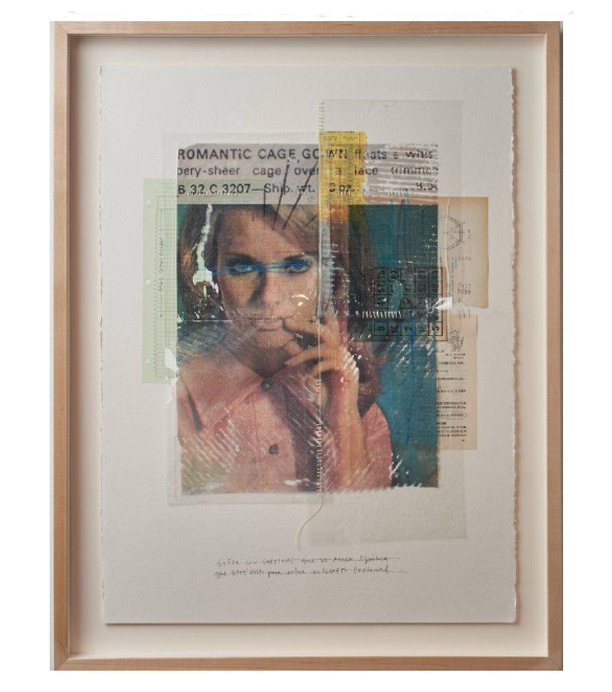 Soñar Con Cortinas,  Mixed Media Collage Portrait - Photograph by Roberto Fonfria