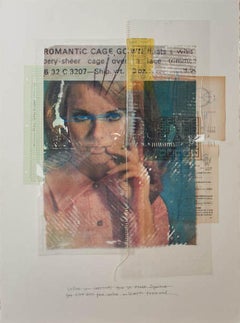 Soñar Con Cortinas,  Ritratto con collage a tecnica mista