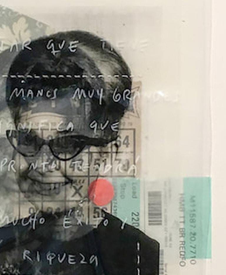 Soñar Que Tiene Las Manos Muy Grandes, Retrato Collage Técnica Mixta en venta 1