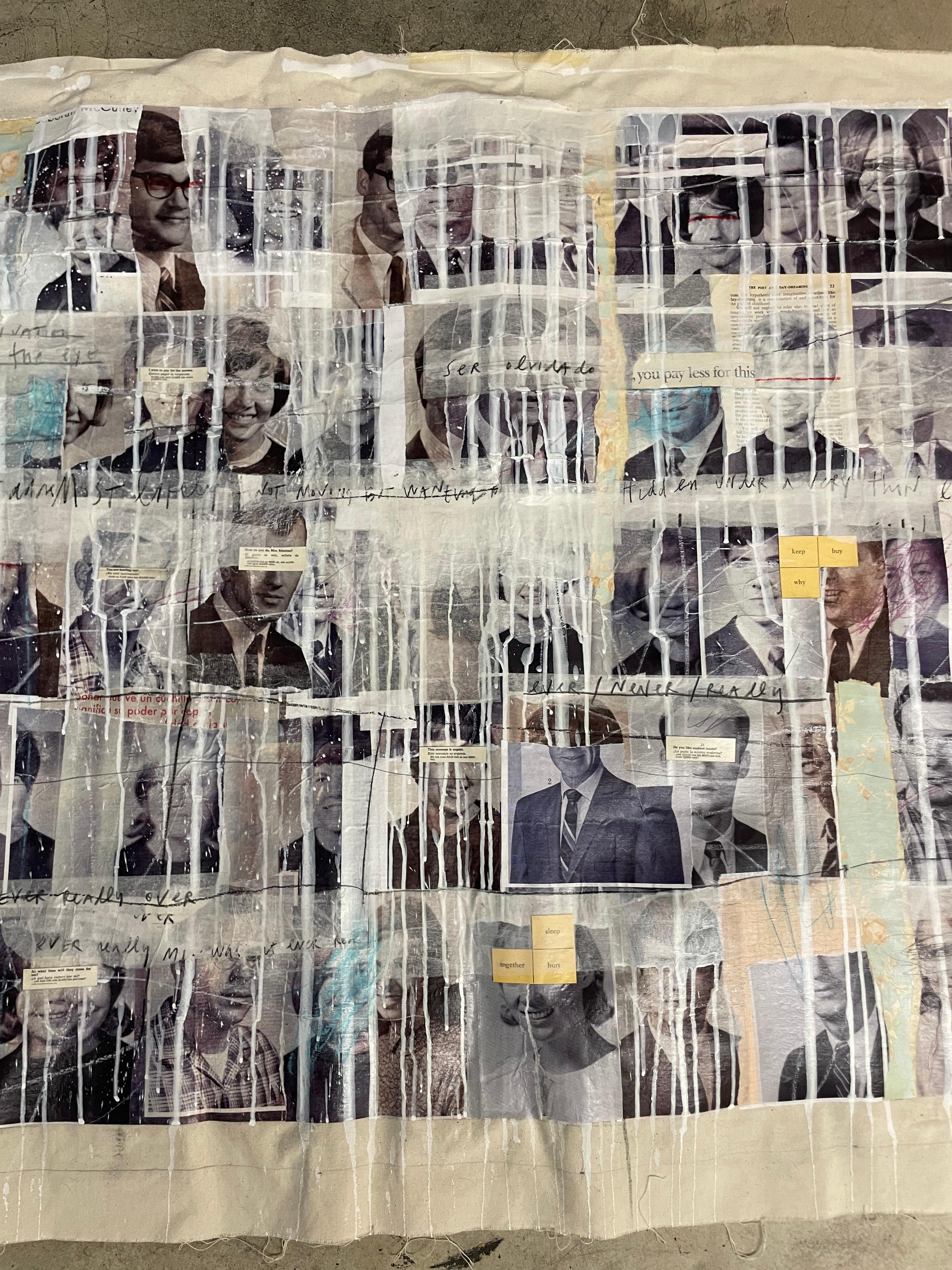 Teoria dell'interferenza. Collage a tecnica mista su tela in vendita 2
