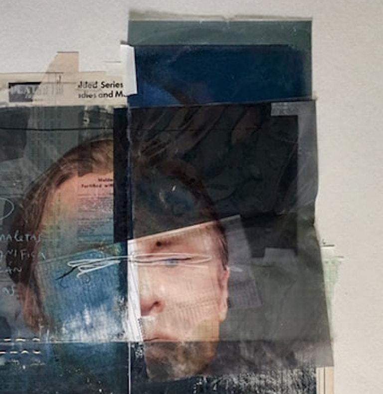 Maletas Vacías, Gemischte Medien Collage Portrait im Angebot 1