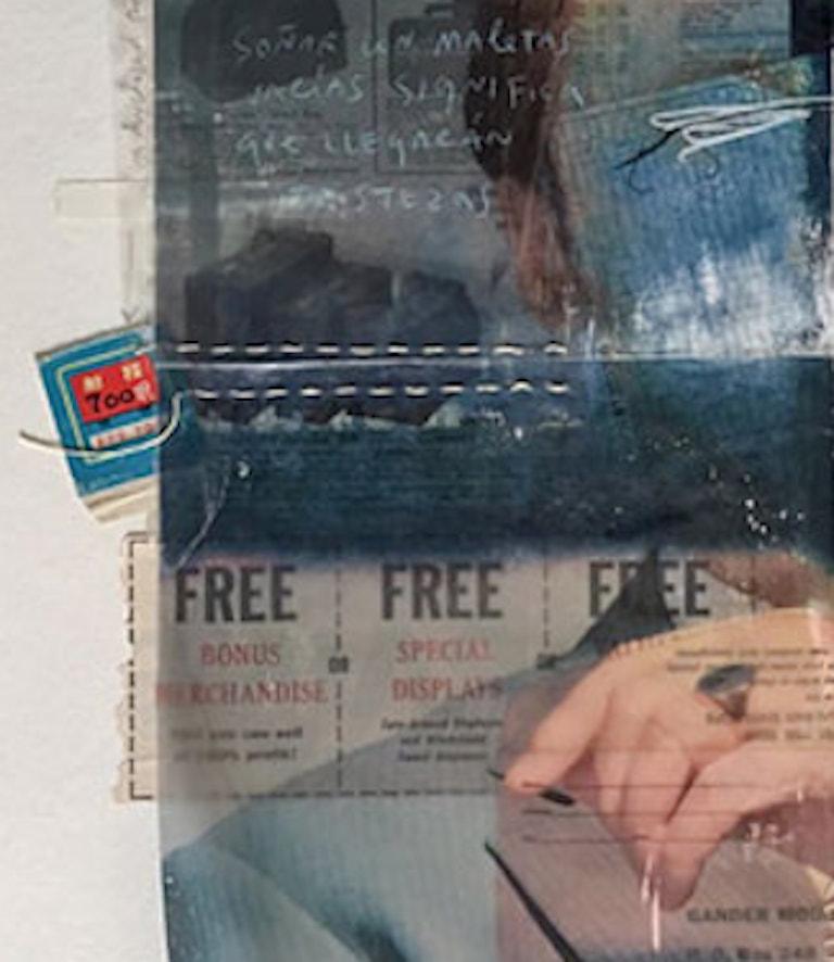 Maletas Vacías, Gemischte Medien Collage Portrait im Angebot 2