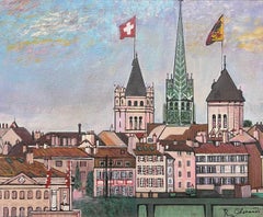 Cathédrale Saint-Pierre, Genève by Roberto Gherardi - Oil on wood 51x42 cm