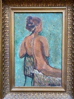 Nu vu de dos par Roberto Gherardi - Huile sur toile 22x34 cm