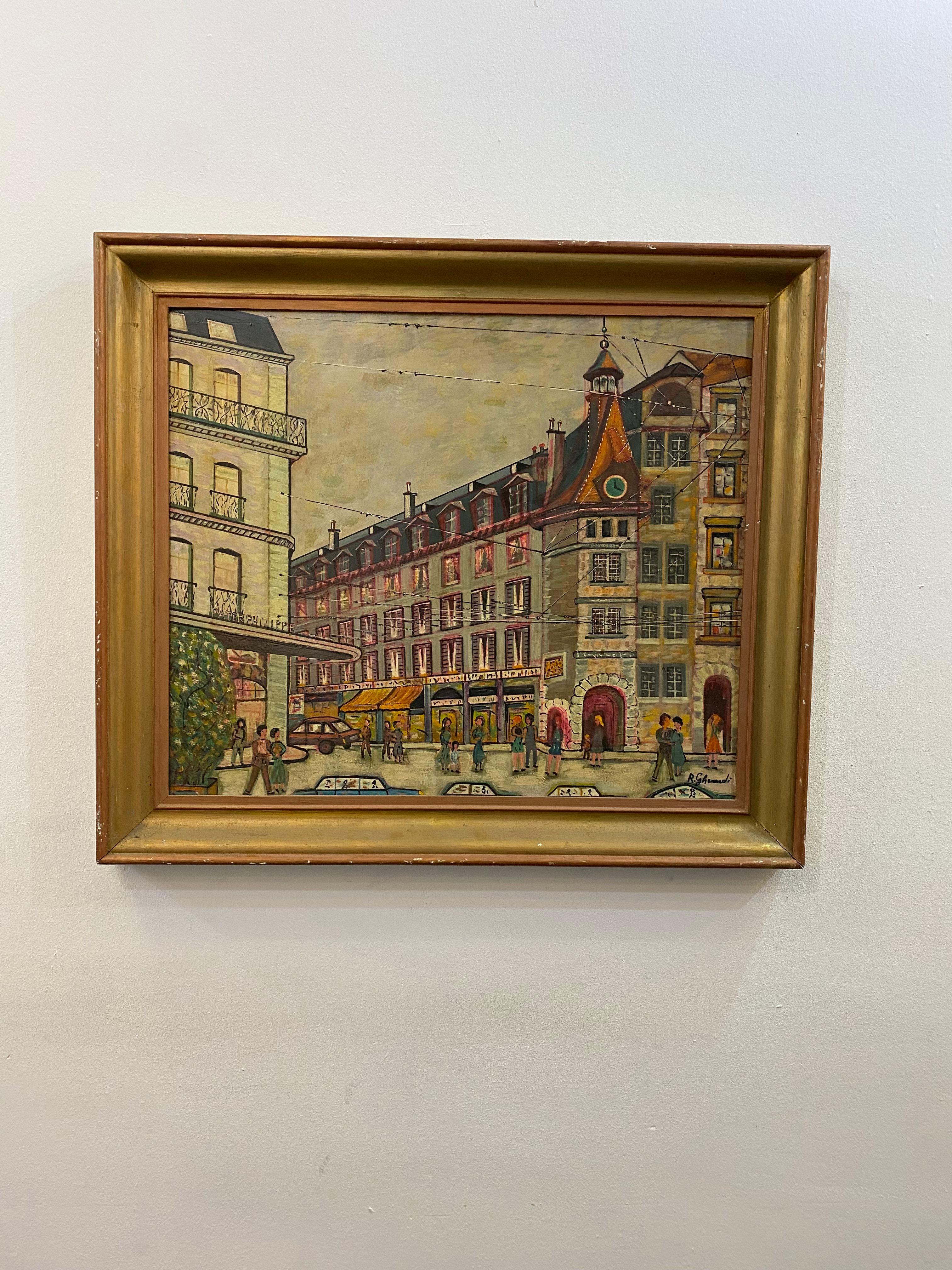 Patek Philippe de Roberto Gherardi - Óleo sobre madera 60x70 cm en venta 1
