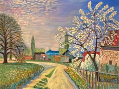 Printemps à la Belotte de Roberto Gherardi - Huile sur toile 57x76 cm