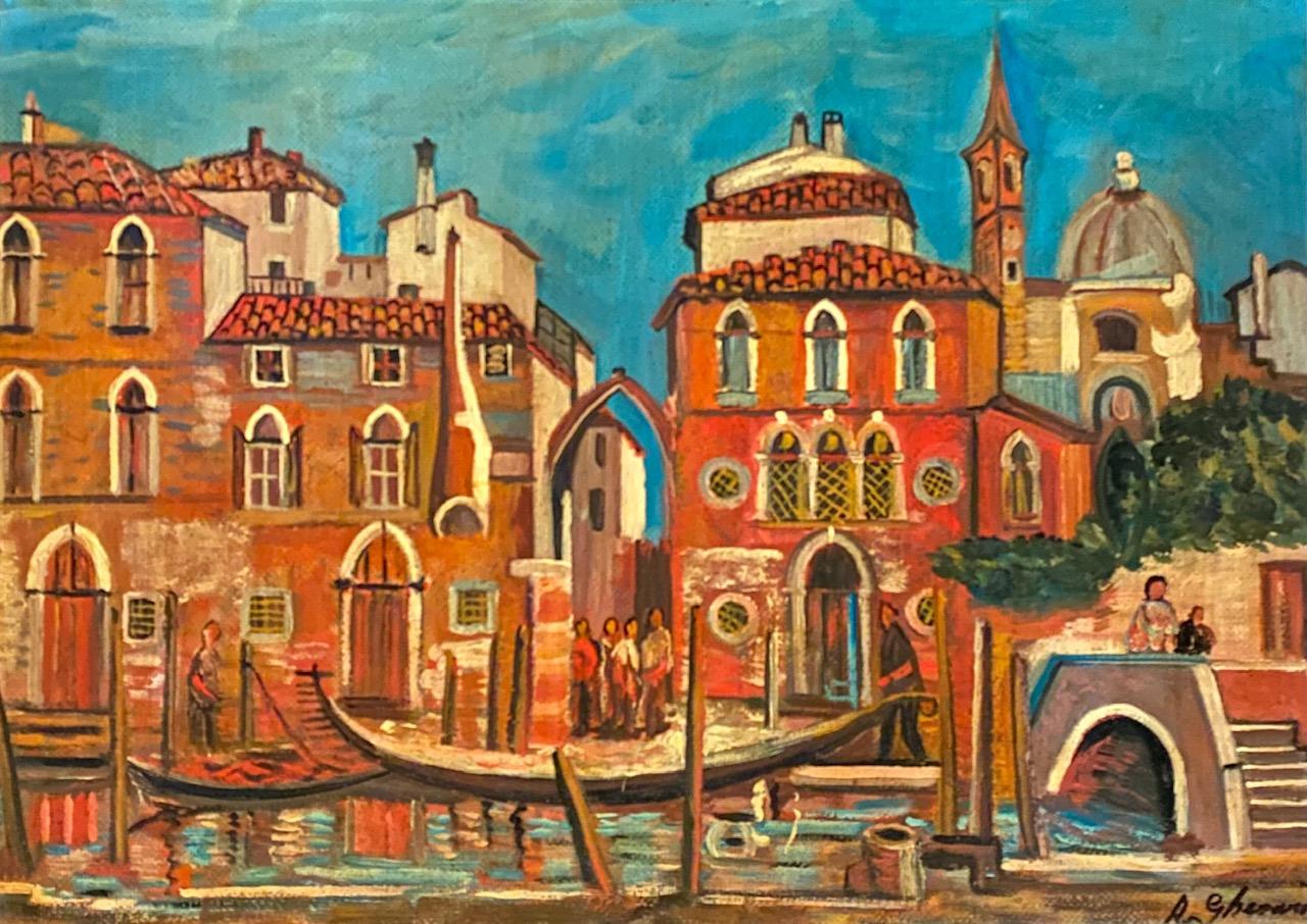 Venise By Roberto Gherardi - Oil on wood 41x56 cm