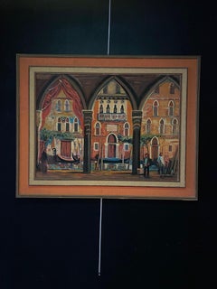 Venise, La pescheria de Roberto Gherardi - Huile sur toile 50x68 cm