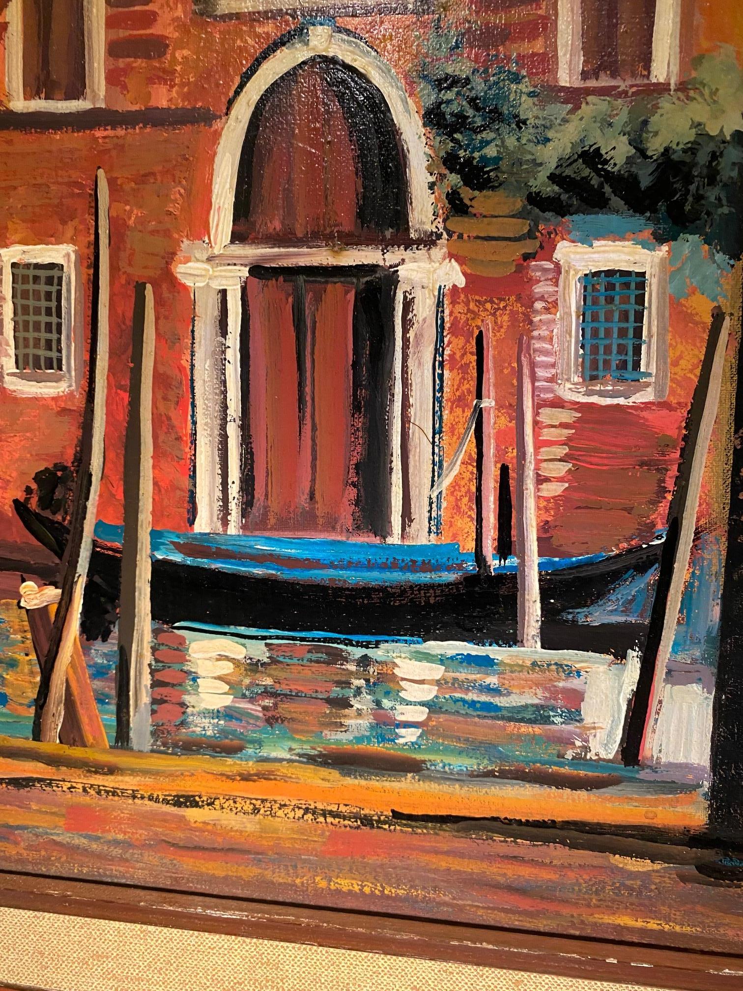Venise, La pescheria de Roberto Gherardi - Huile sur toile 50x68 cm en vente 7