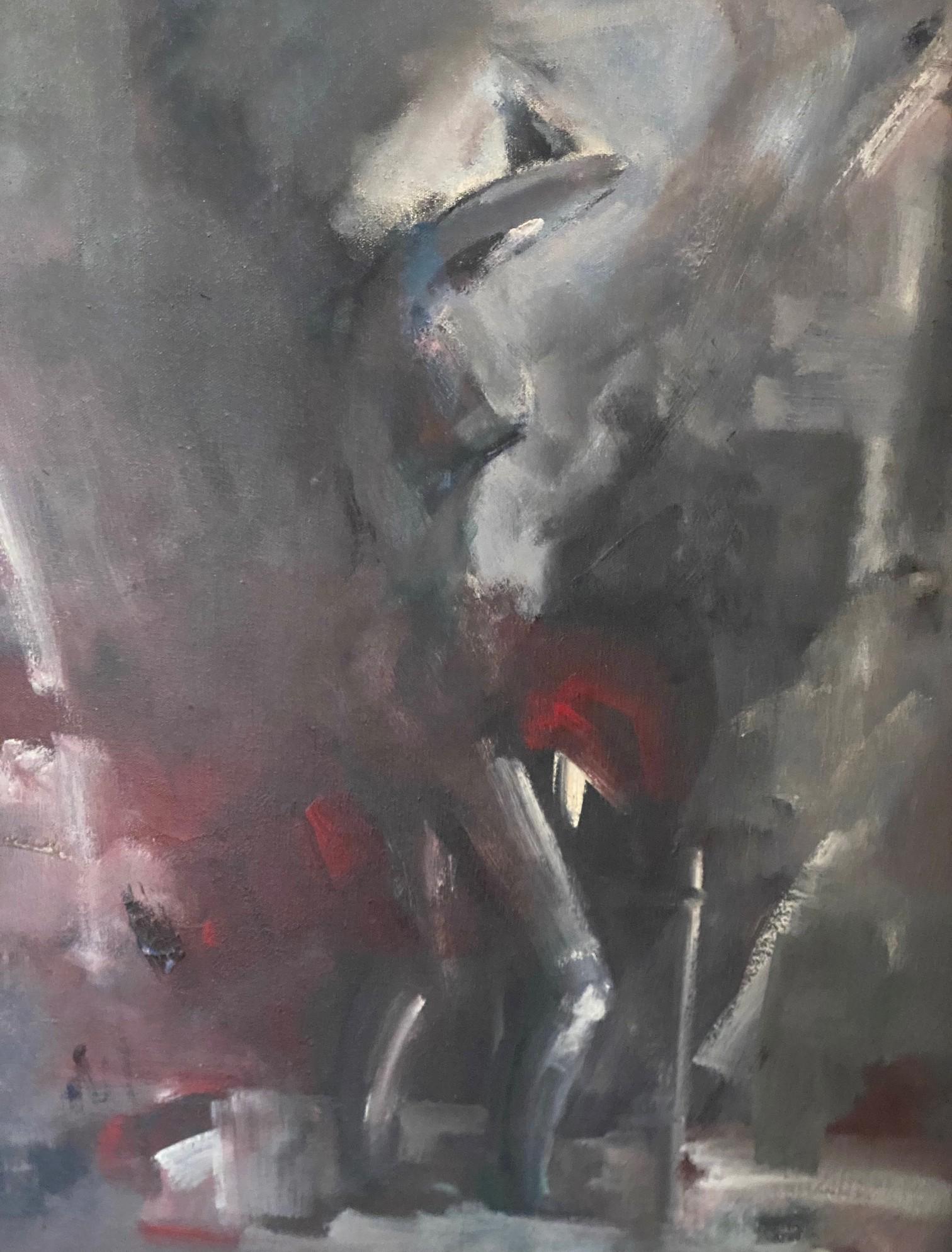 Roberto Gonzalez Signiert Mitte des Jahrhunderts Modern Abstrakt Weiblicher Akt Ölgemälde (Moderne der Mitte des Jahrhunderts) im Angebot