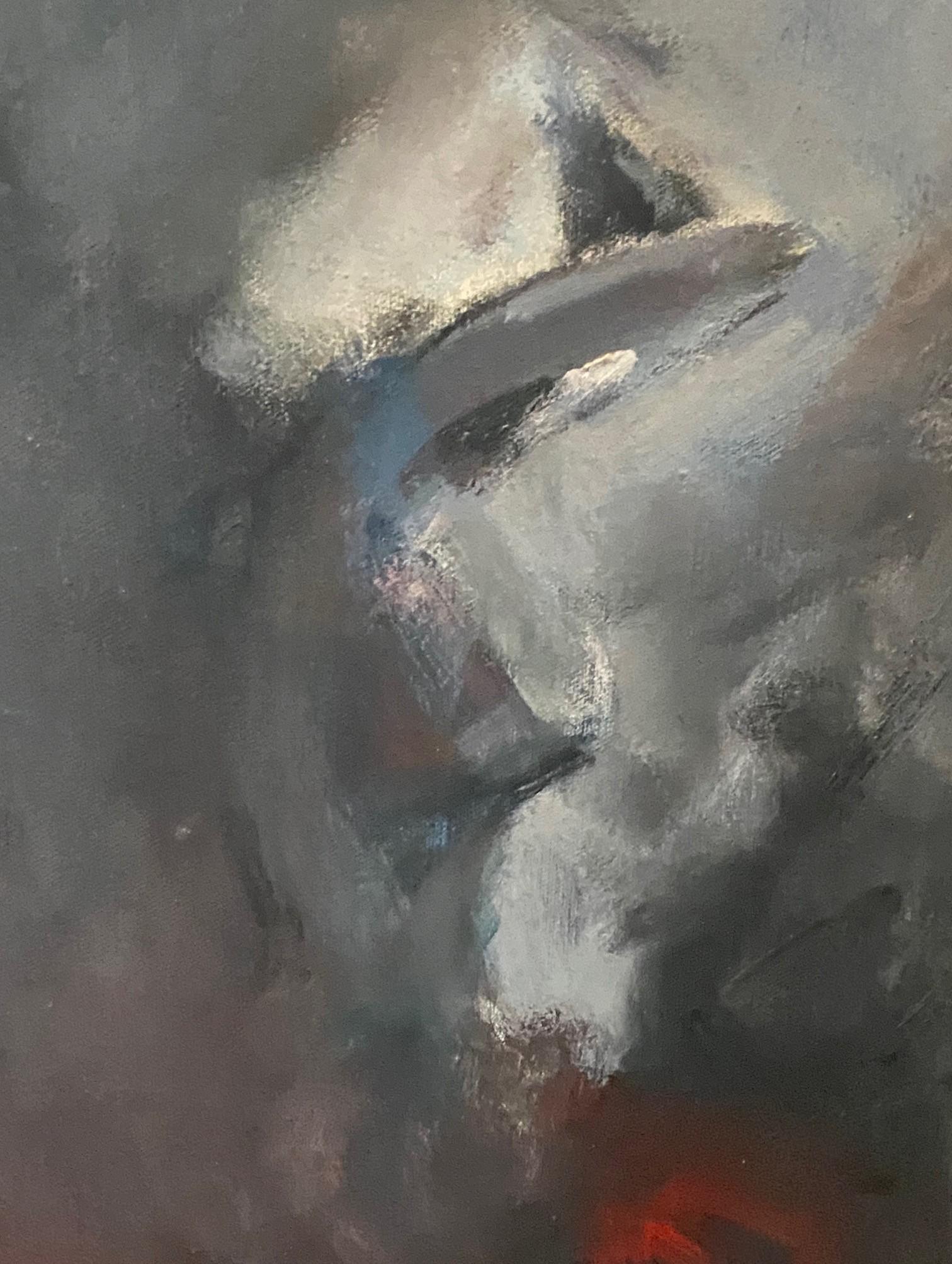 Roberto Gonzalez Signiert Mitte des Jahrhunderts Modern Abstrakt Weiblicher Akt Ölgemälde im Zustand „Gut“ im Angebot in Studio City, CA