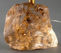 Roberto Guilio Rida Brass and Rock Crystal Lamp