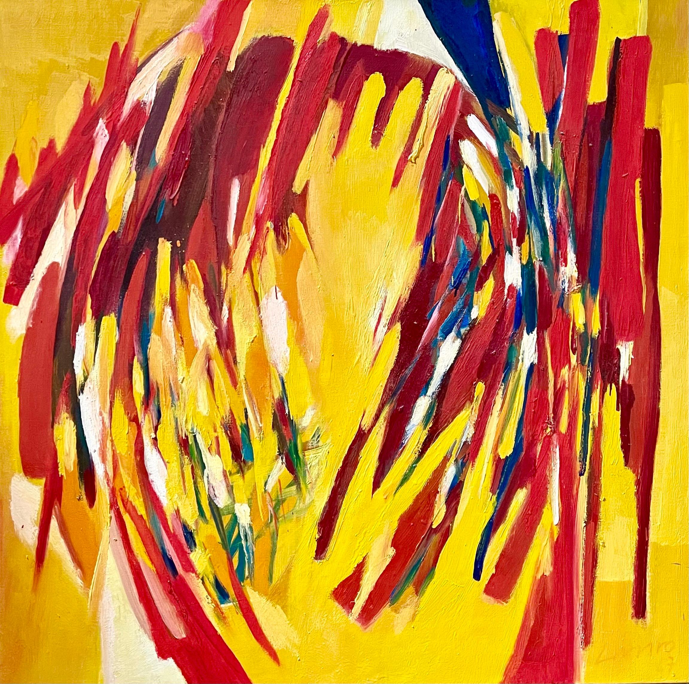 1960's Gran pintura al óleo abstracta expresionista suiza Robert Lauro - Painting de Roberto Lauro