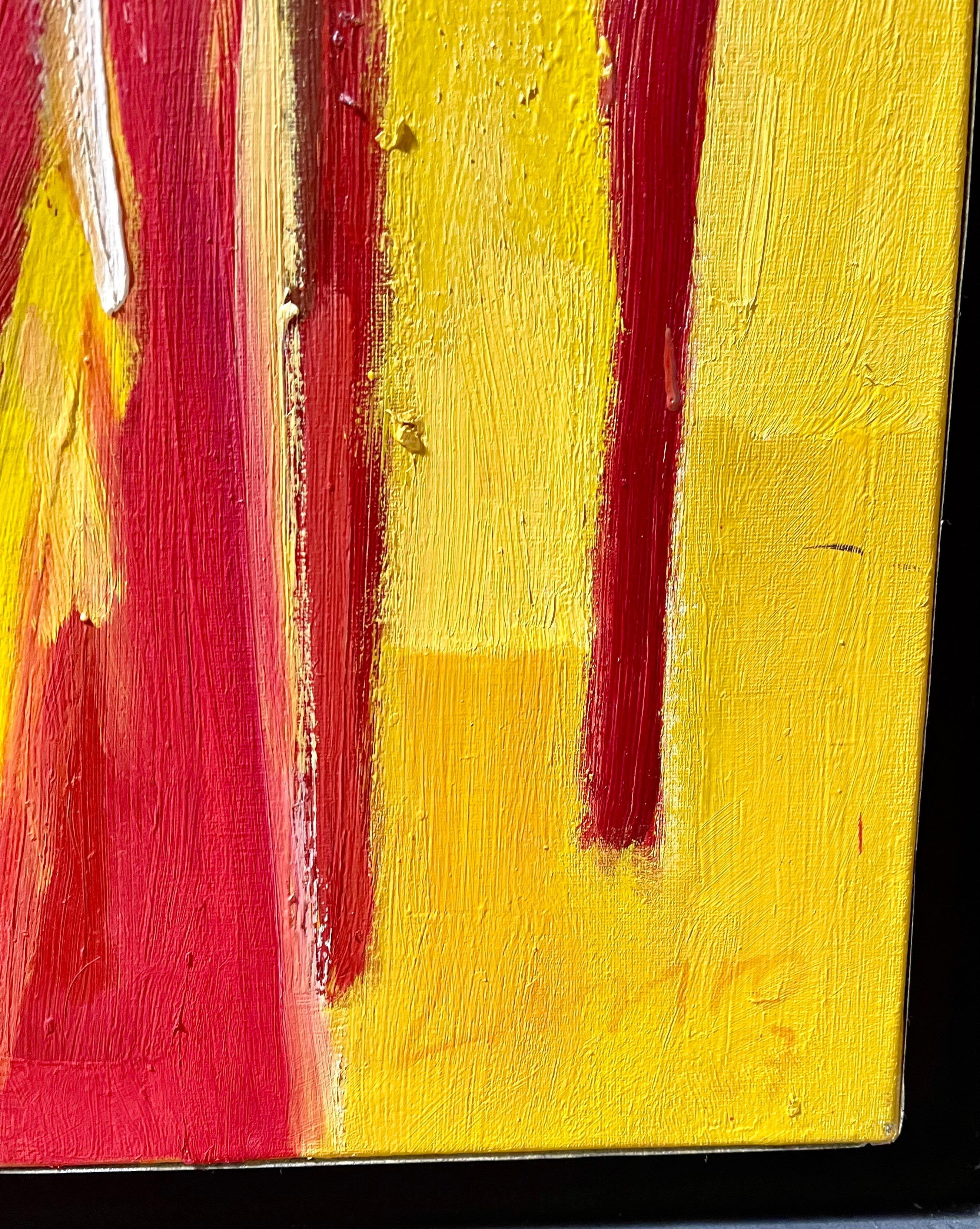 1960's Gran pintura al óleo abstracta expresionista suiza Robert Lauro - Painting Expresionismo abstracto de Roberto Lauro