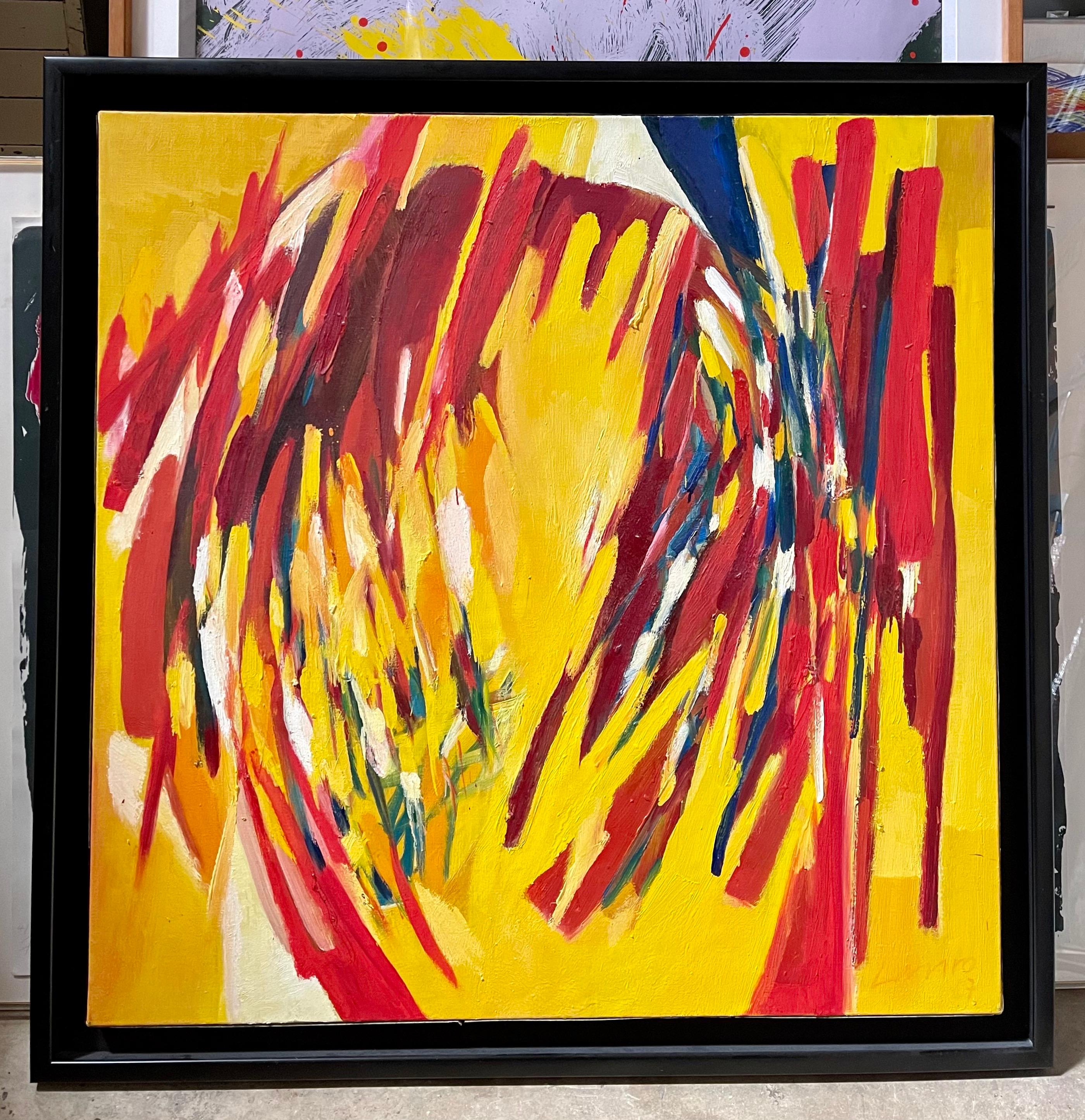 1960's Gran pintura al óleo abstracta expresionista suiza Robert Lauro en venta 2