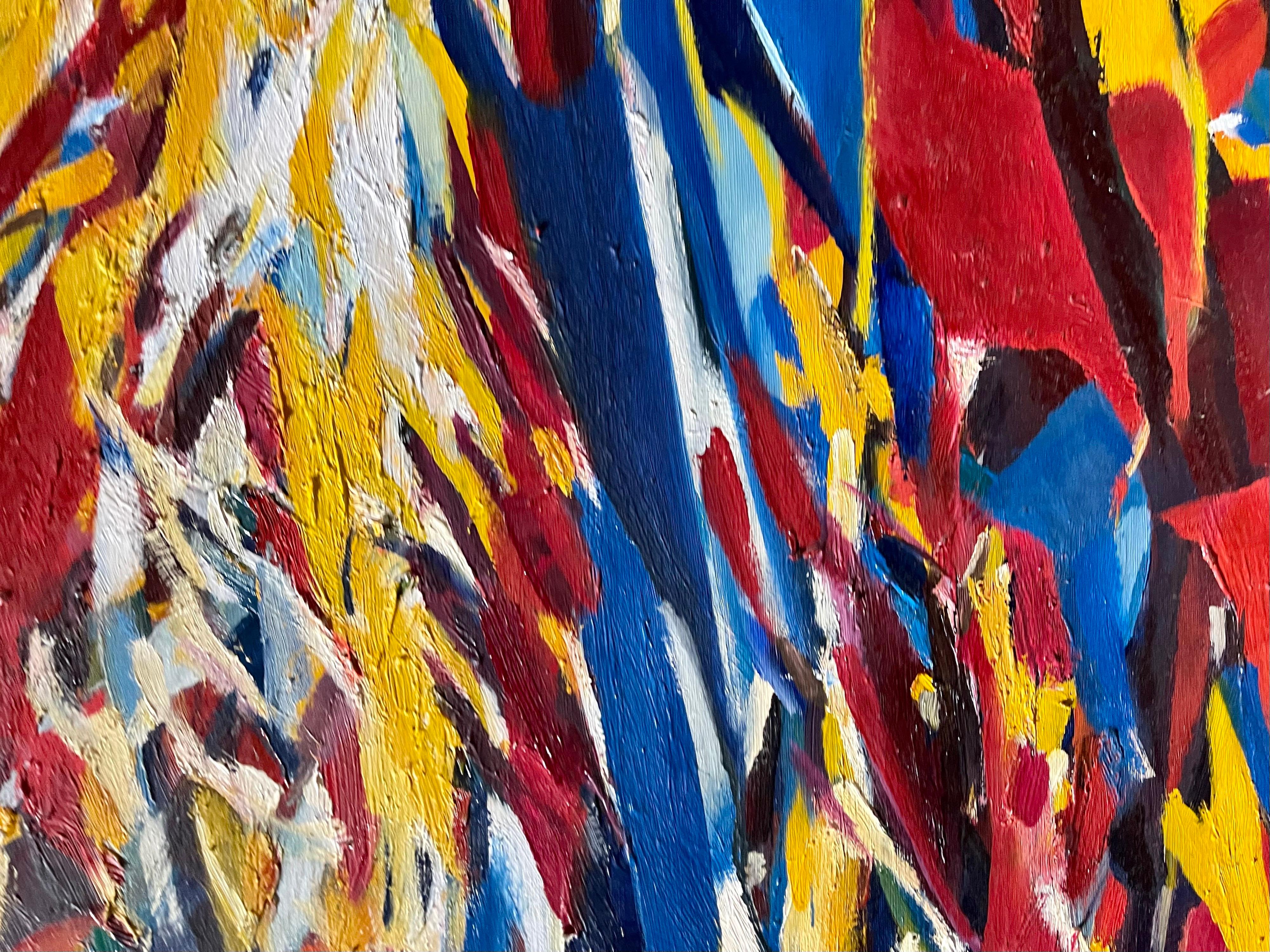 1960 Grande pittura ad olio astratta espressionista svizzera di grandi dimensioni Robert The Lauro in vendita 2