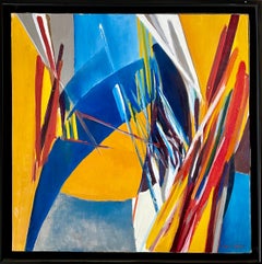 Large Colorful Abstract Expressionist Swiss Oil Painting Robert Lauro