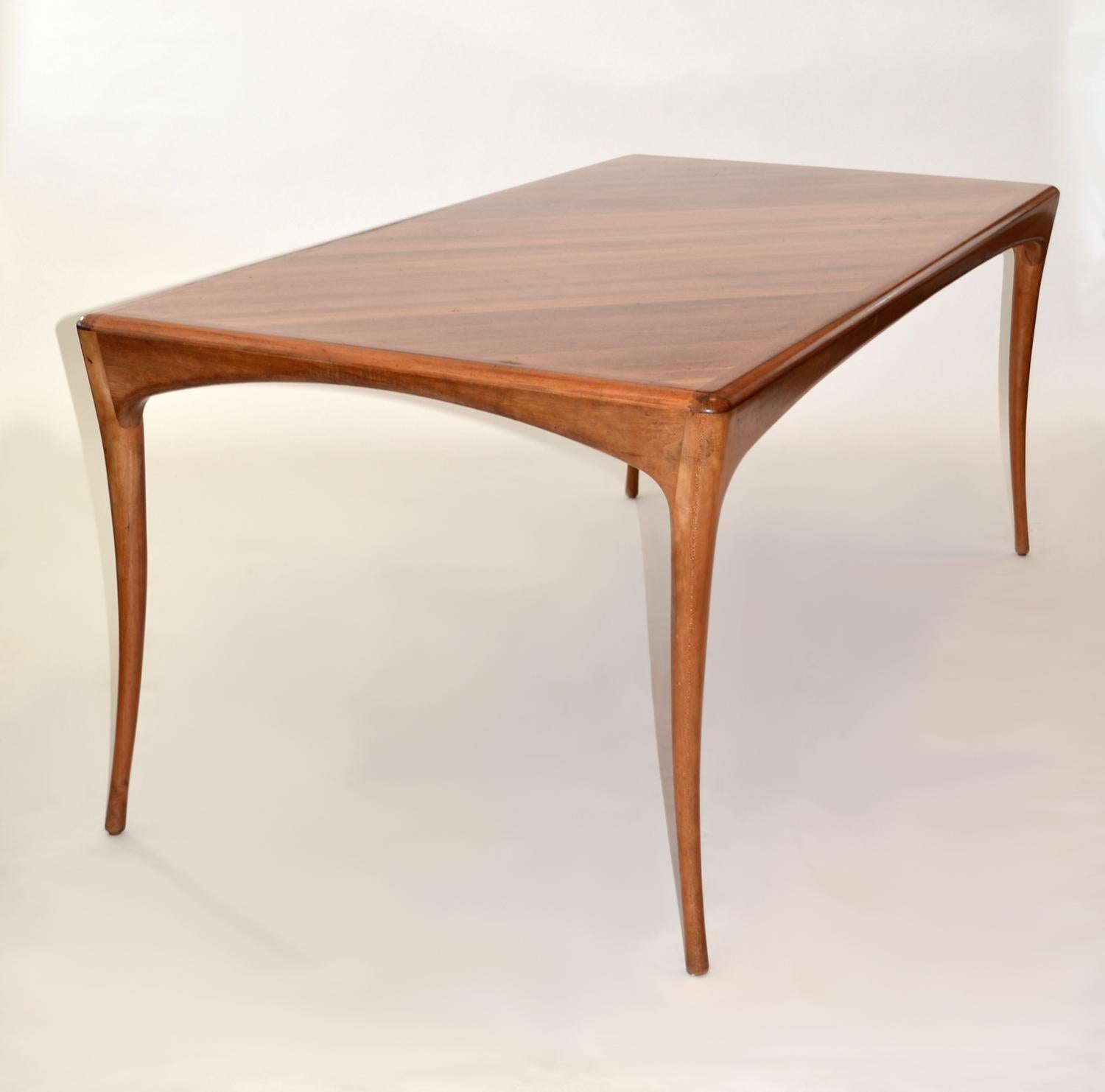 Organic Modern Roberto Lazzeroni for Ceccotti Collezioni Dining Set Eight Chairs 1980s Wood