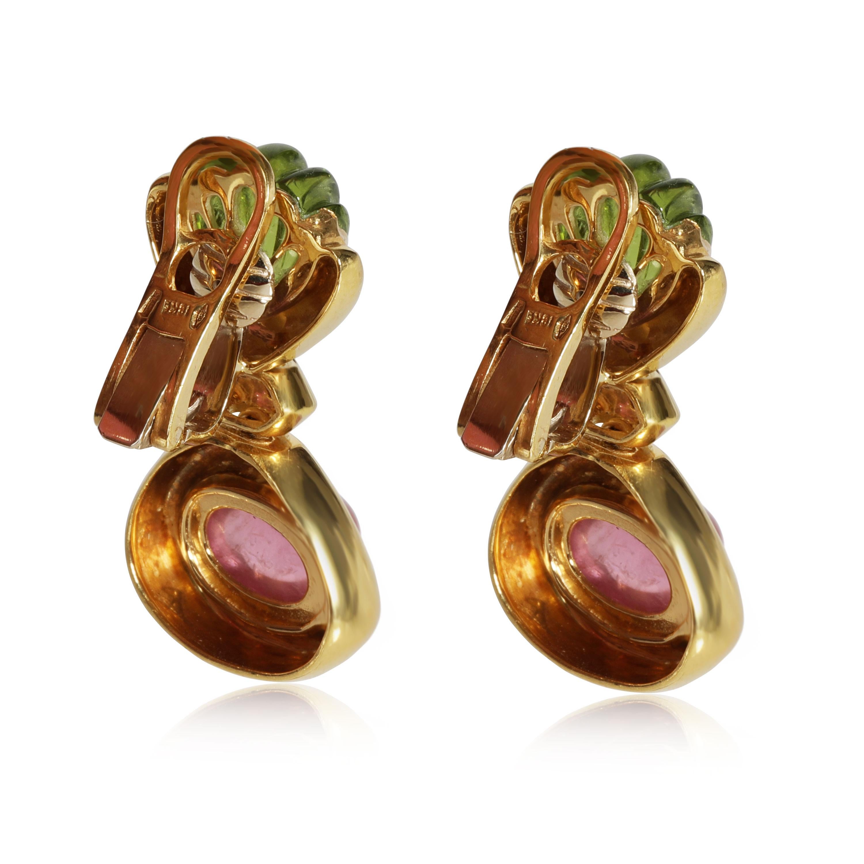 Roberto Legnazzi 18K Yellow Gold Pink & Green Tourmaline Clip On Earrings

PRIMARY DETAILS
SKU: Z091563
Listing Title: 18K Yellow Gold Roberto Legnazzi Pink/Green Tourmaline Clip On Earrings
Condition Description: Retails for 4500 USD. In excellent