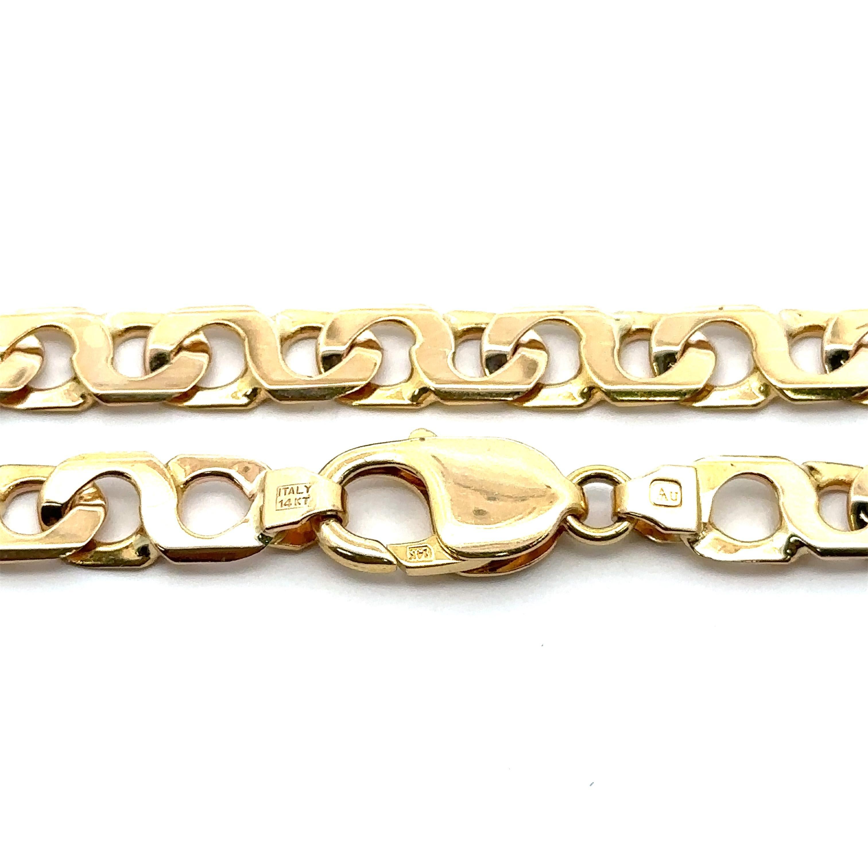Roberto Legnazzi, grand collier fantaisie à maillons en forme de cœur, en or jaune 18 carats en vente 8