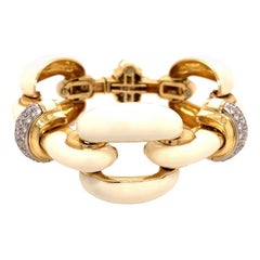 Roberto Legnazzi Diamond Enamel Link Bracelet