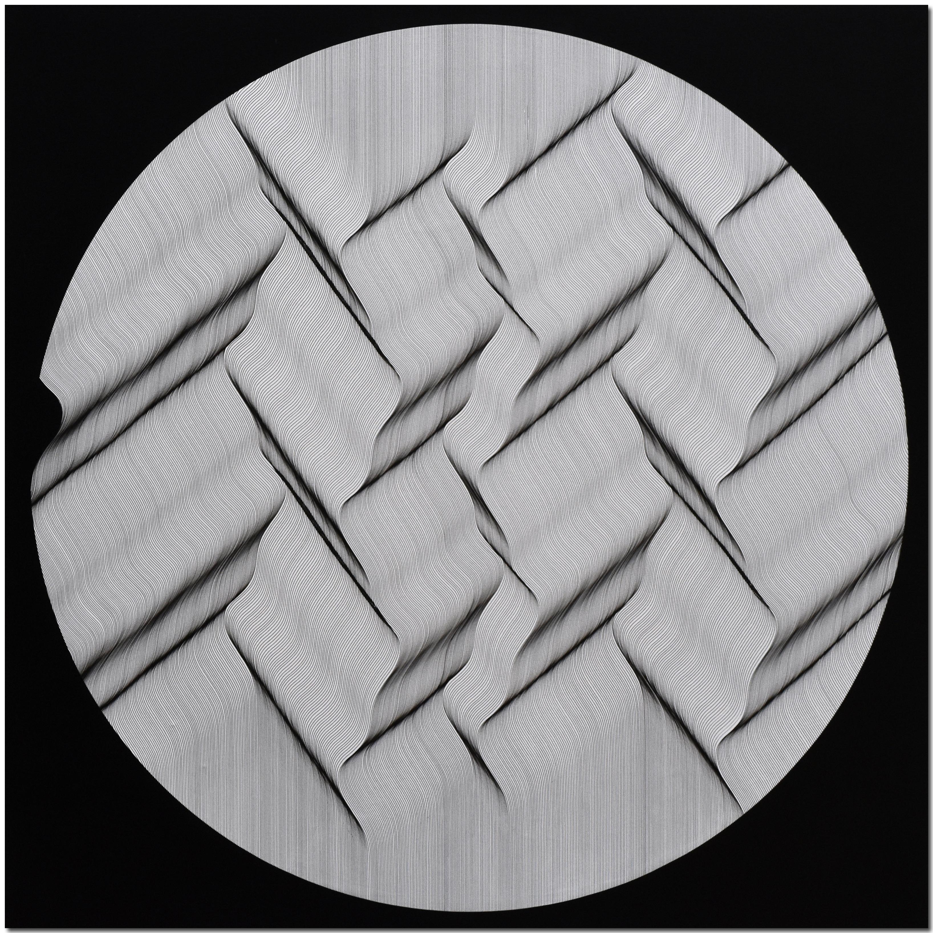 Roberto Lucchetta Abstract Painting - Bianco Nero 2018 - Geometric abstract painting