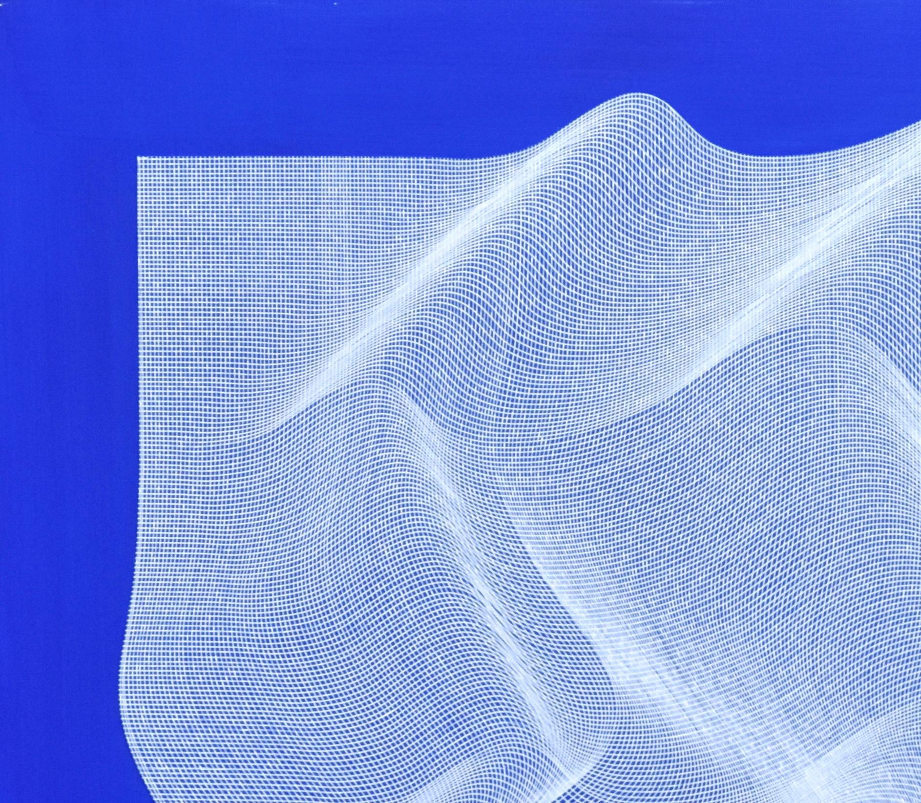 Fabrice blu 2023 - pittura astratta geometrica in vendita 5