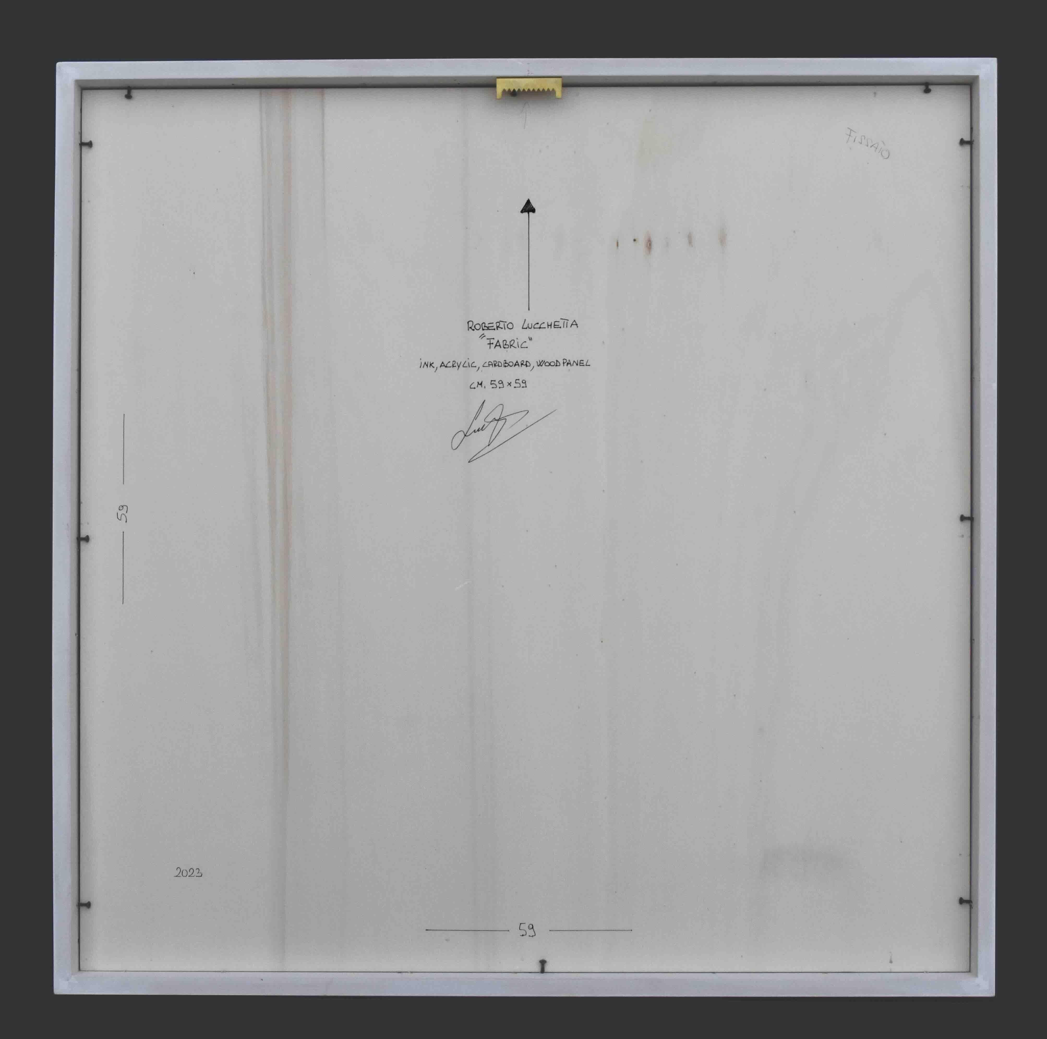 Fabrice blu 2023 - pittura astratta geometrica in vendita 6