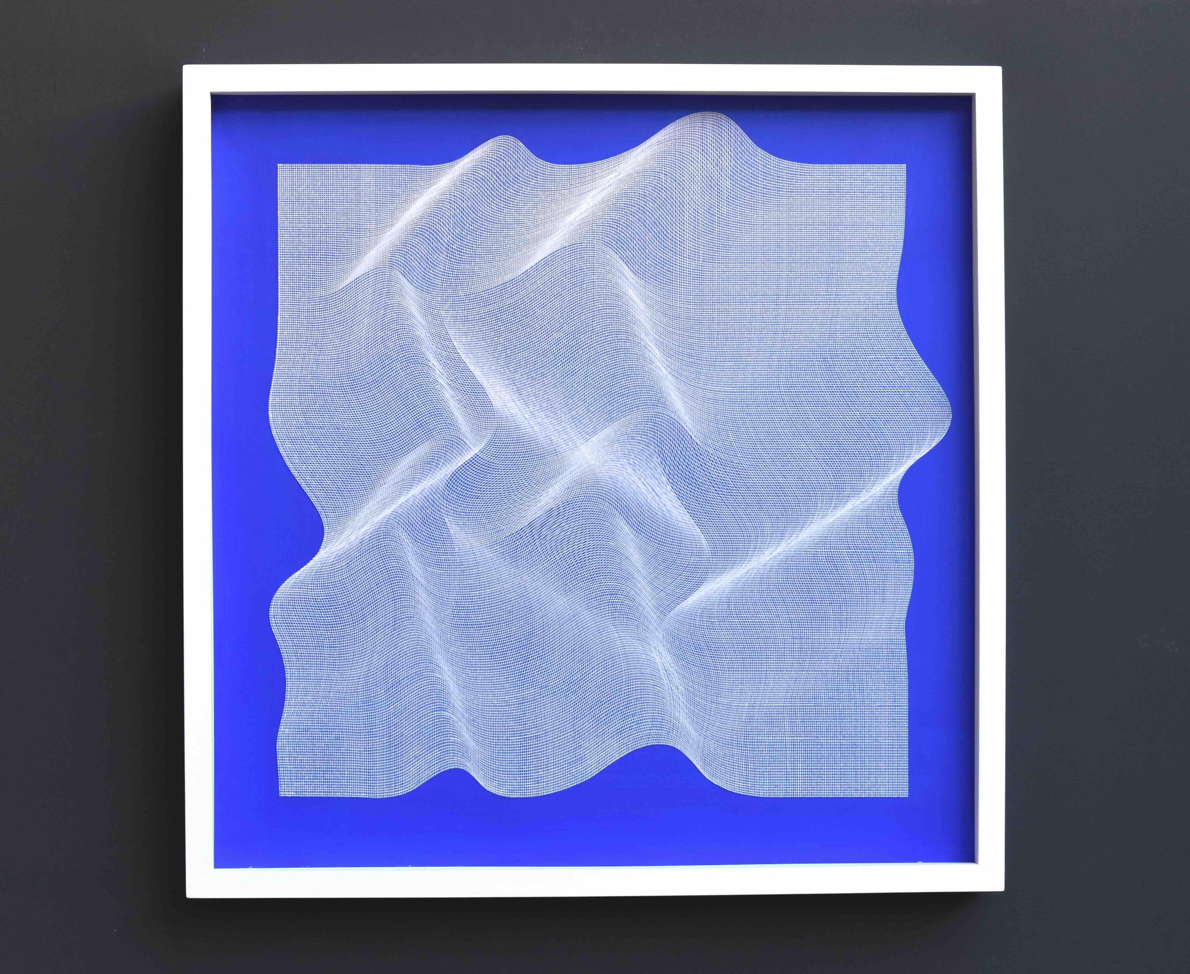 Fabrice blu 2023 - pittura astratta geometrica - Painting di Roberto Lucchetta