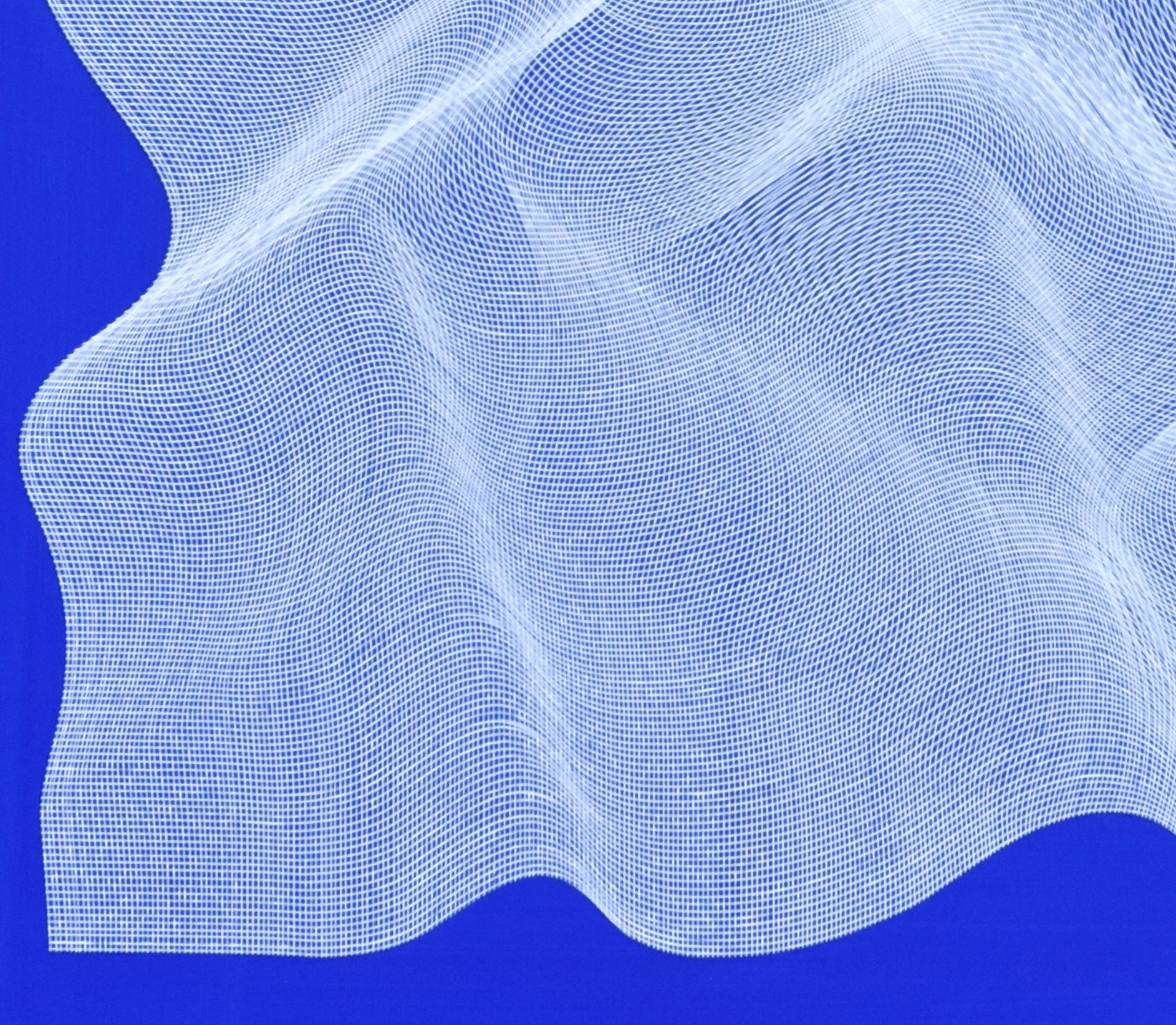 Fabrice blu 2023 - pittura astratta geometrica in vendita 1
