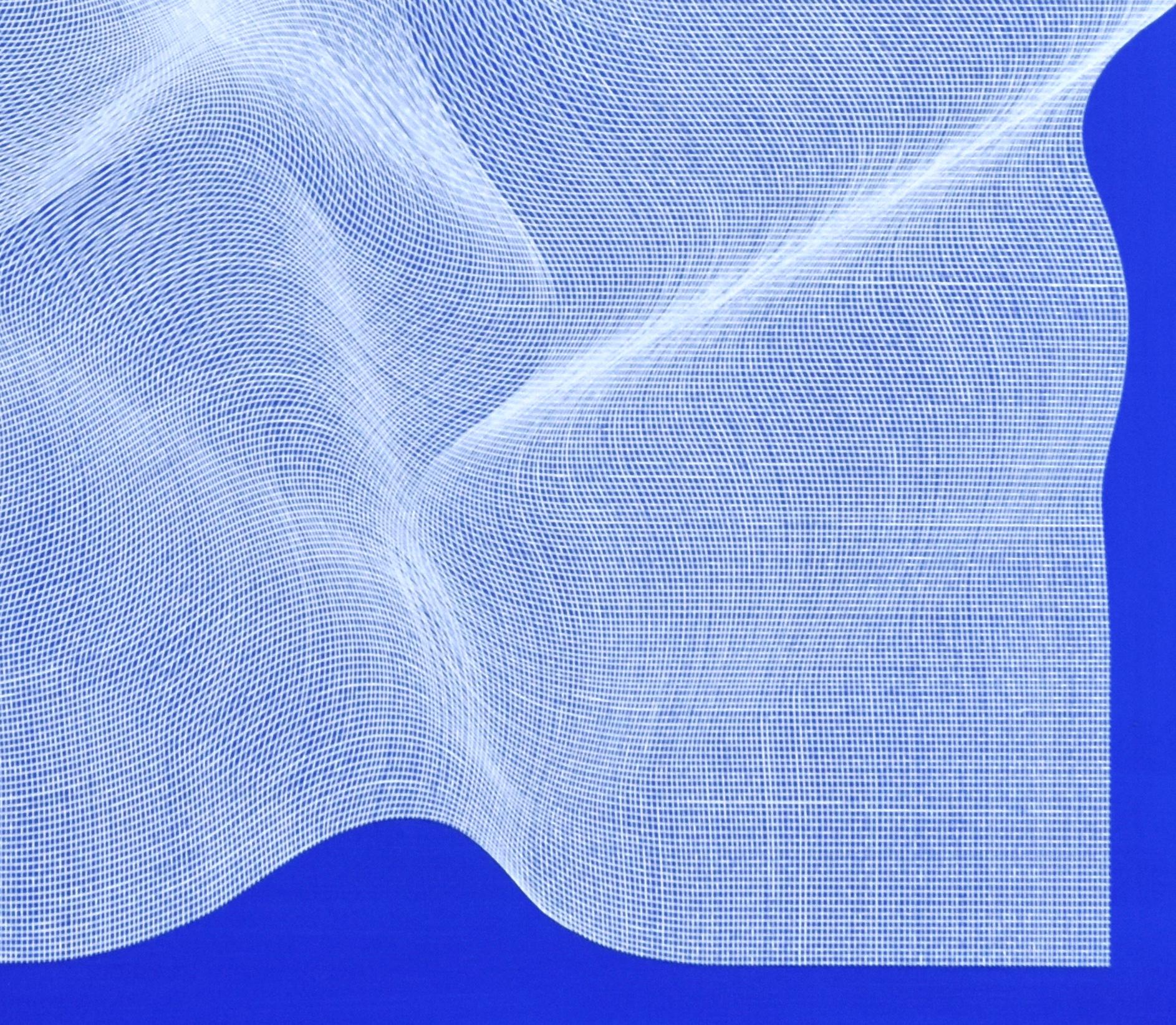 Fabrice blu 2023 - pittura astratta geometrica in vendita 2