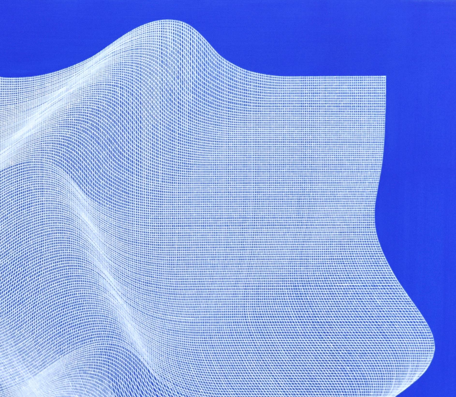 Fabrice blu 2023 - pittura astratta geometrica in vendita 3