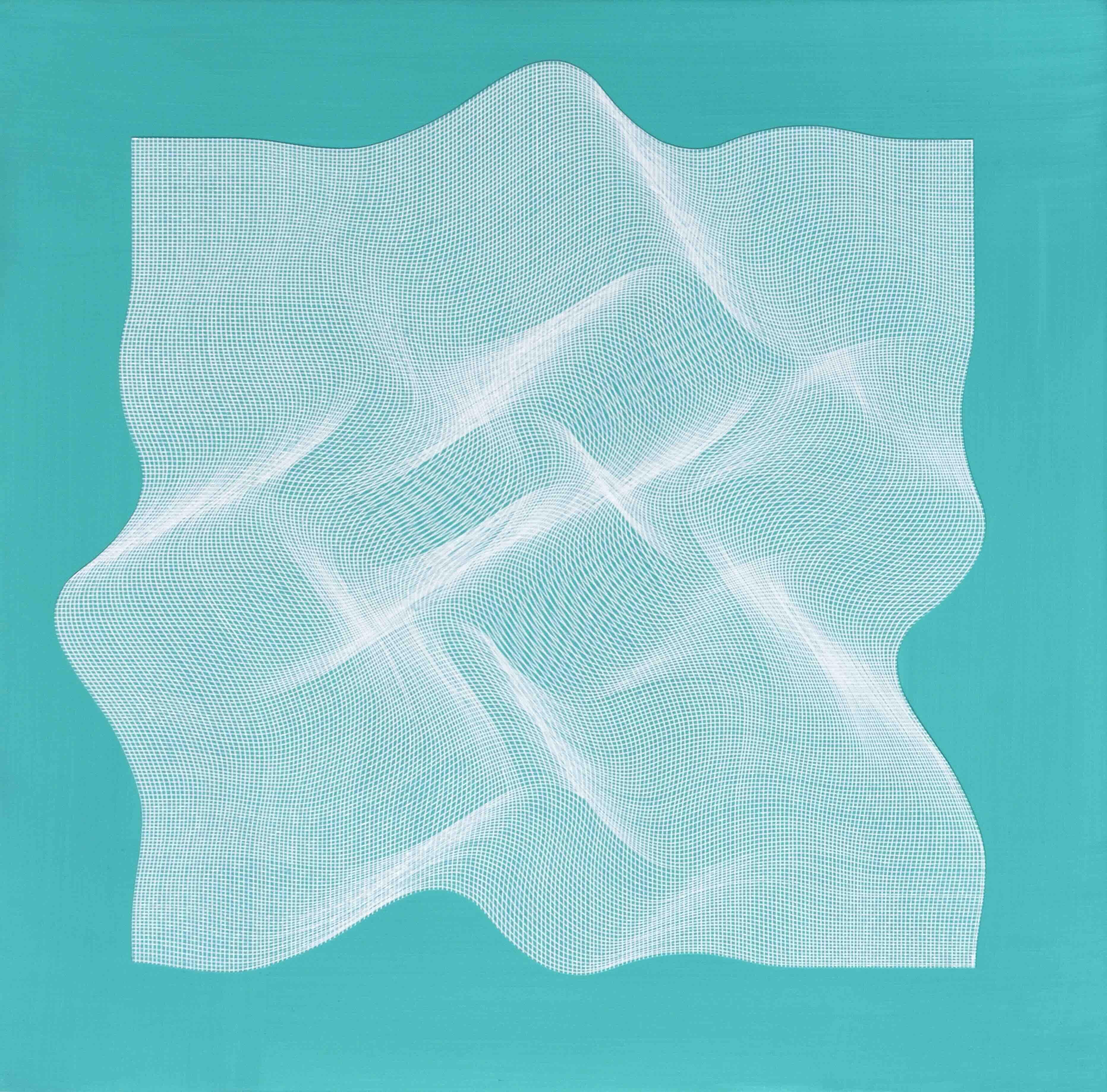 Tiffany blu 2024 - quadro astratto geometrico - Painting di Roberto Lucchetta