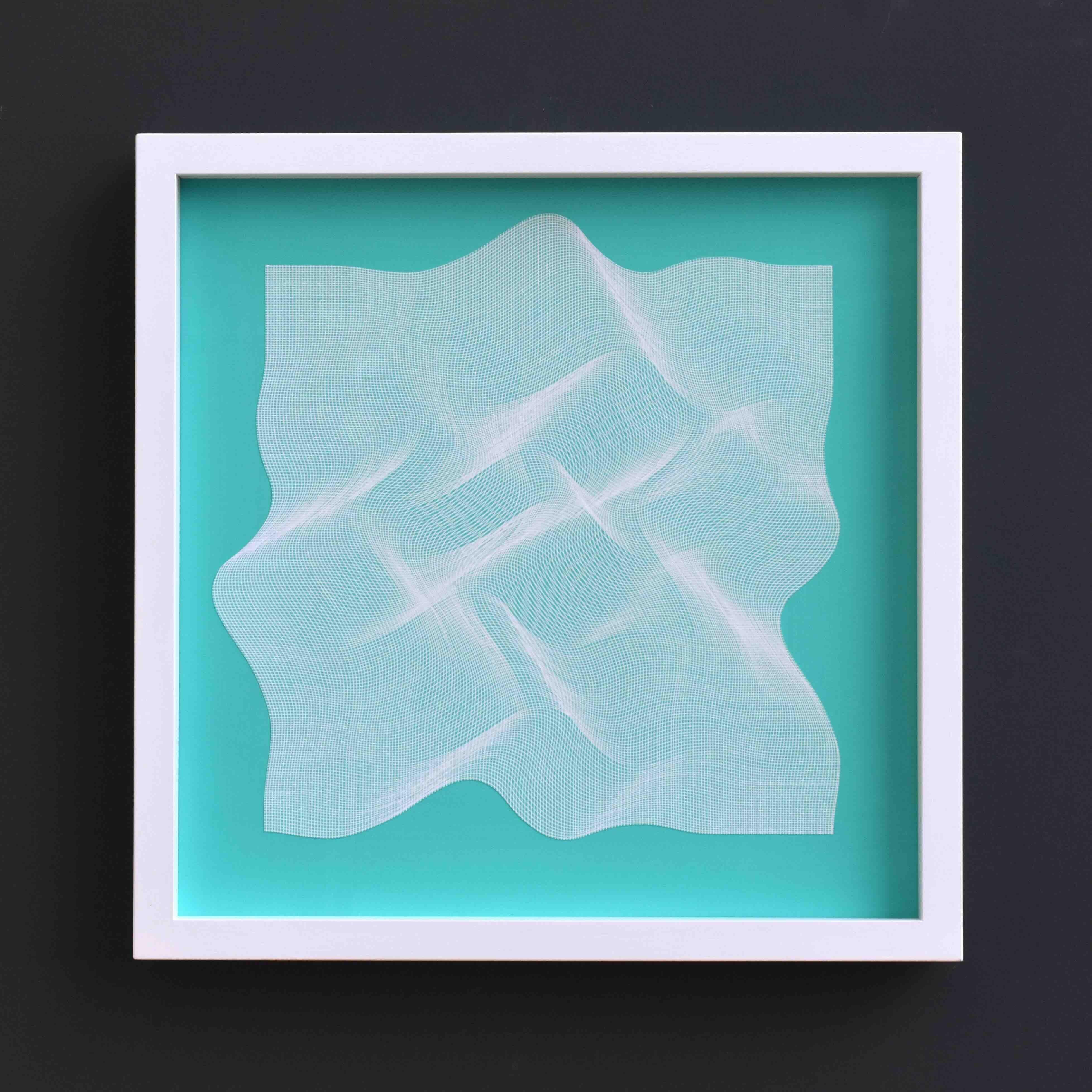Tiffany blu 2024 - quadro astratto geometrico in vendita 3