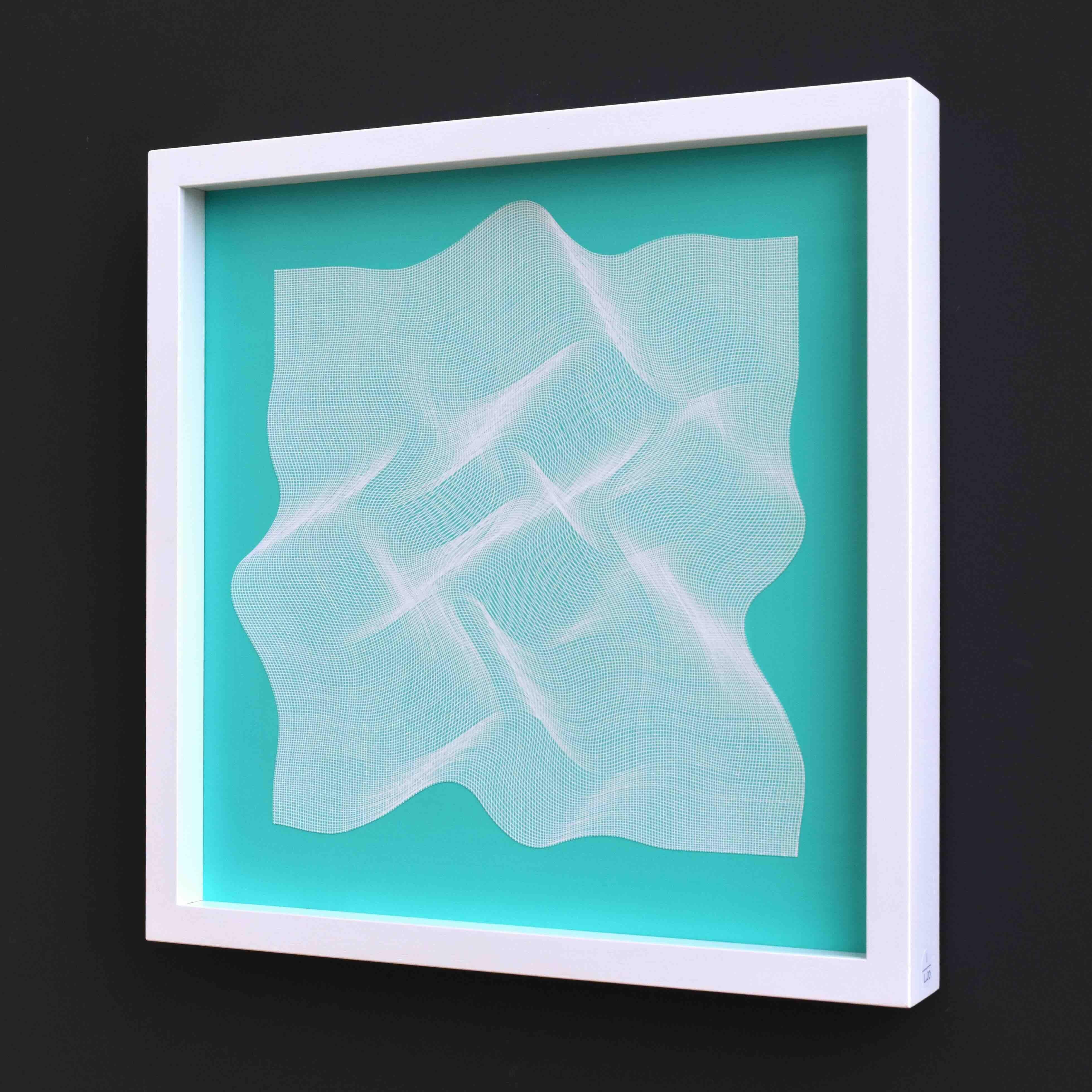 Tiffany blu 2024 - quadro astratto geometrico in vendita 4