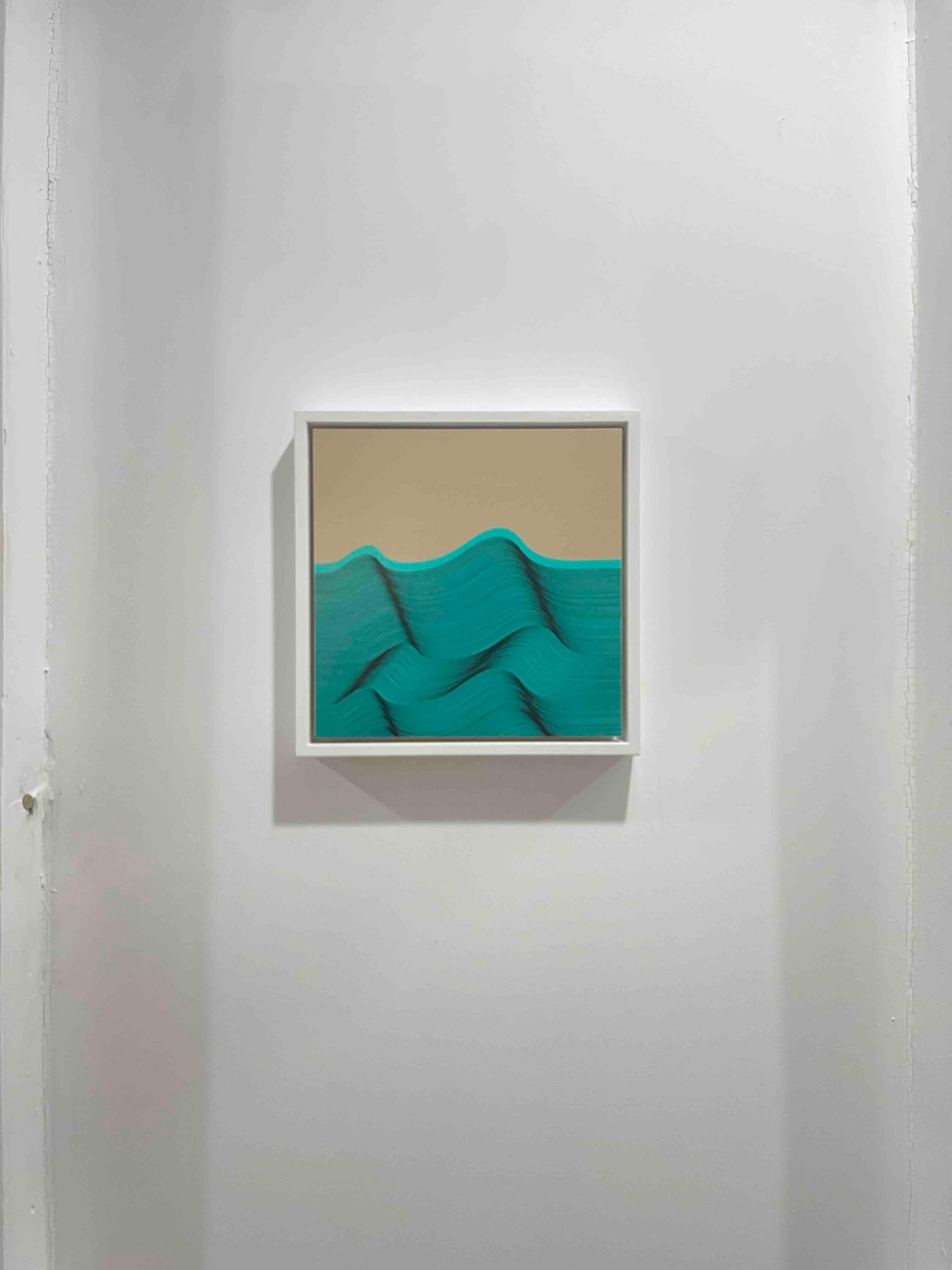 Doppia onda 2023 - quadro astratto geometrico - Abstract Painting Marrone di Roberto Lucchetta