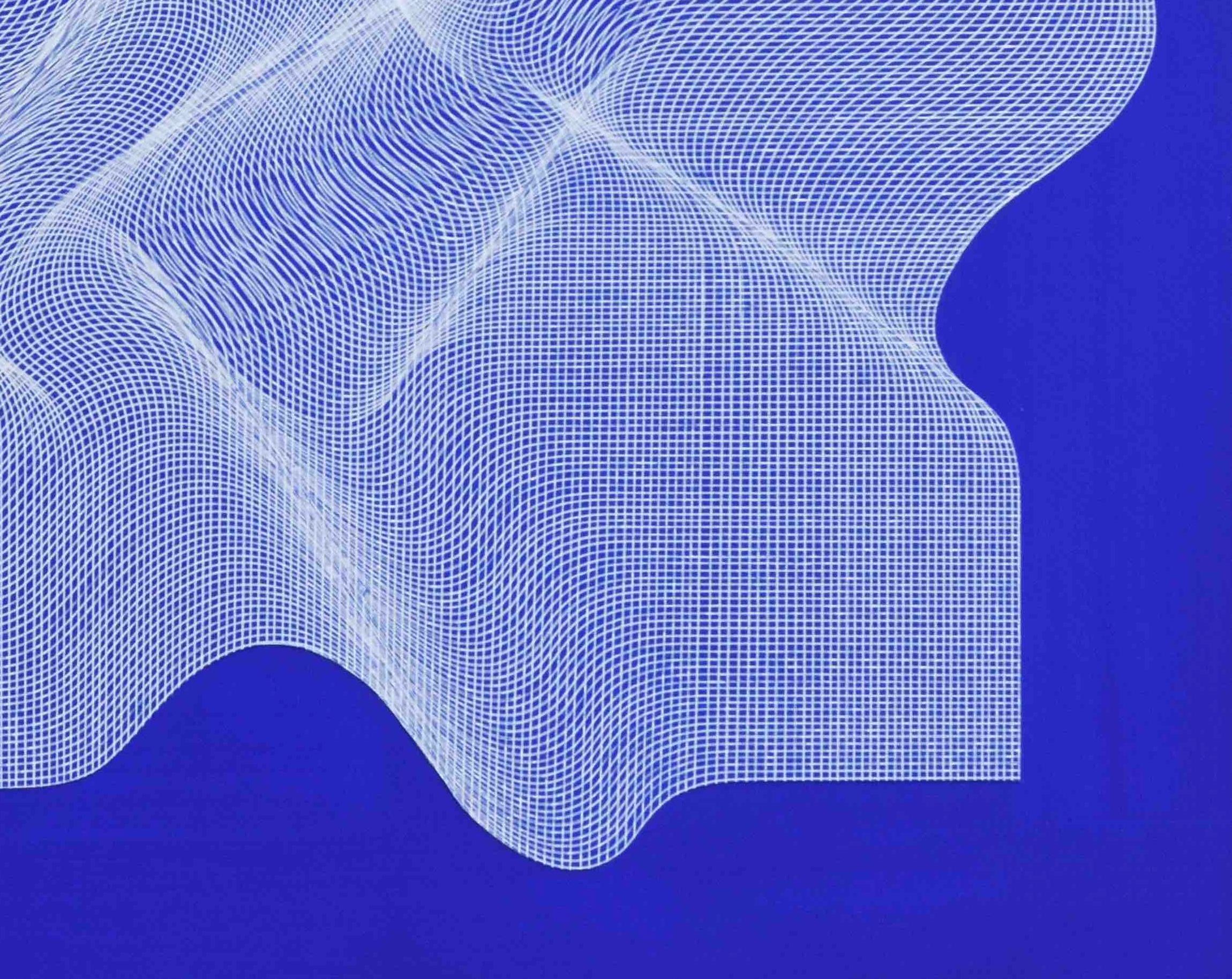 Gewebe 2023 – geometrisches abstraktes Gemälde (Braun), Abstract Painting, von Roberto Lucchetta