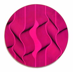 Fluo pink surface - geometric abstract painting