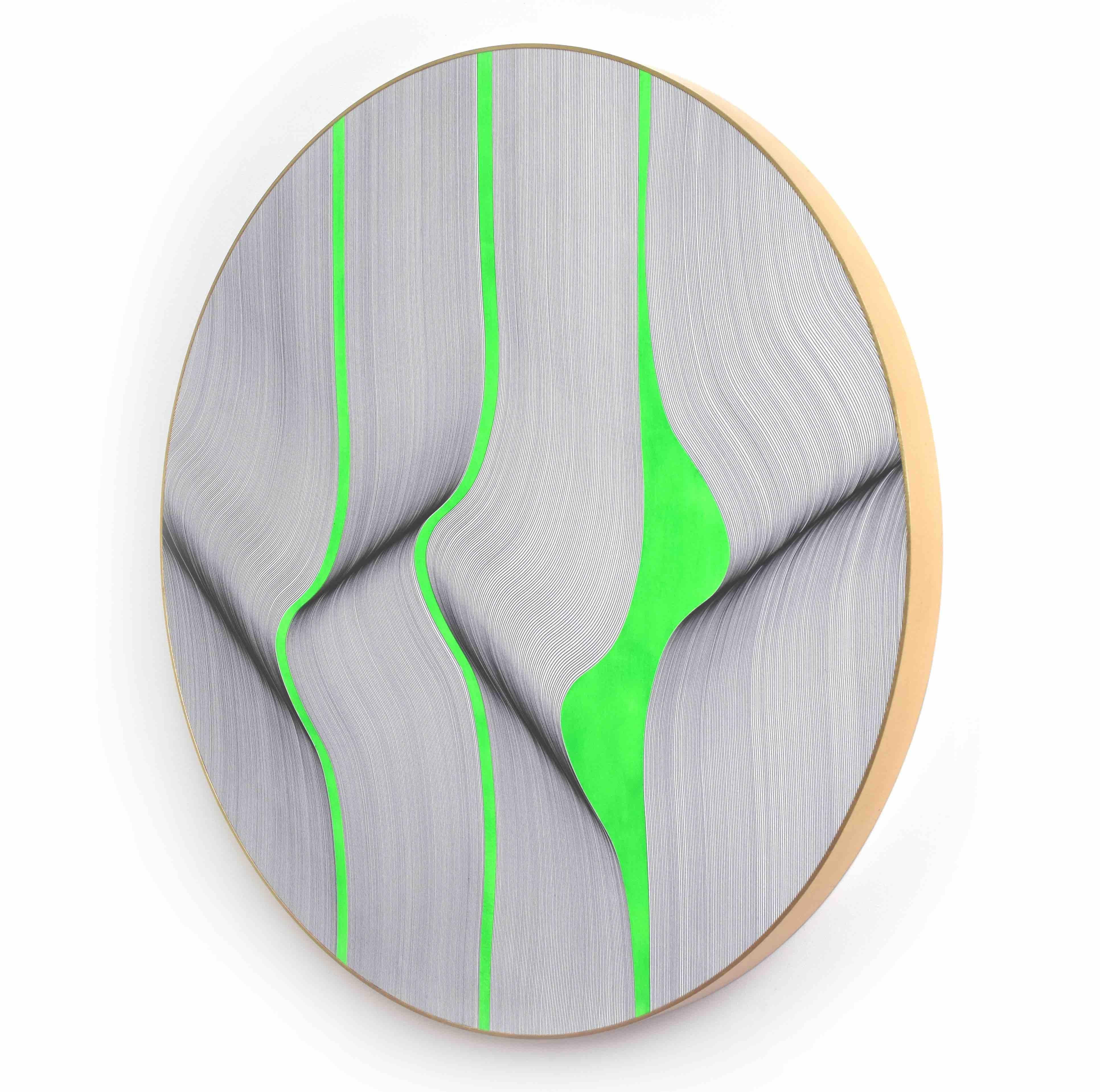 Fluorescent Green 2024 - geometric abstract painting For Sale 2