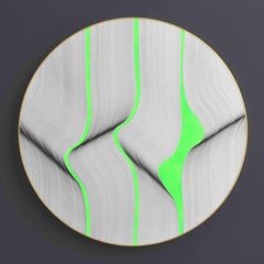Fluorescent Green 2024 - geometrisches abstraktes Gemälde