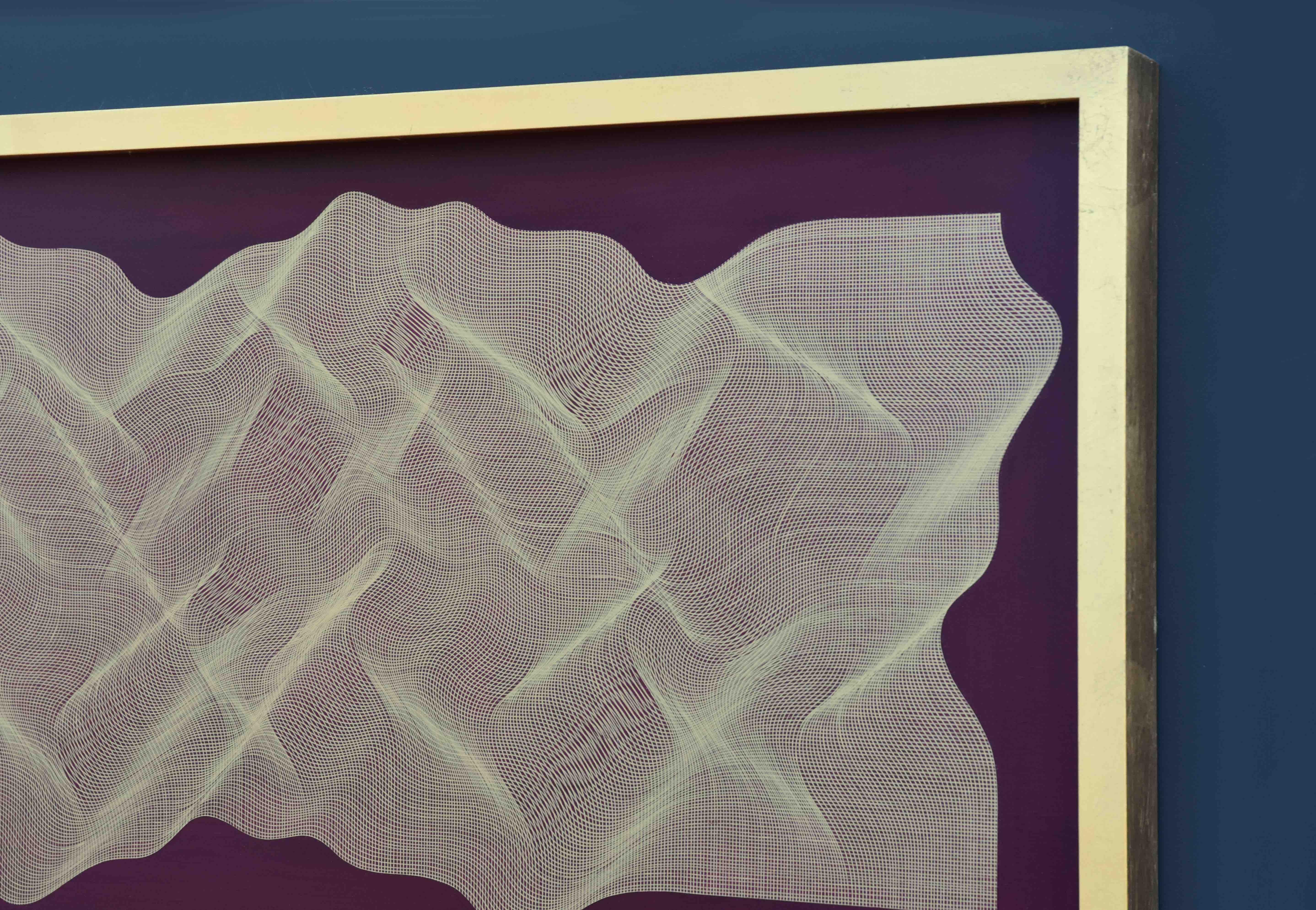 Golden Fabric 2020 - pittura astratta geometrica - Abstract Painting Marrone di Roberto Lucchetta