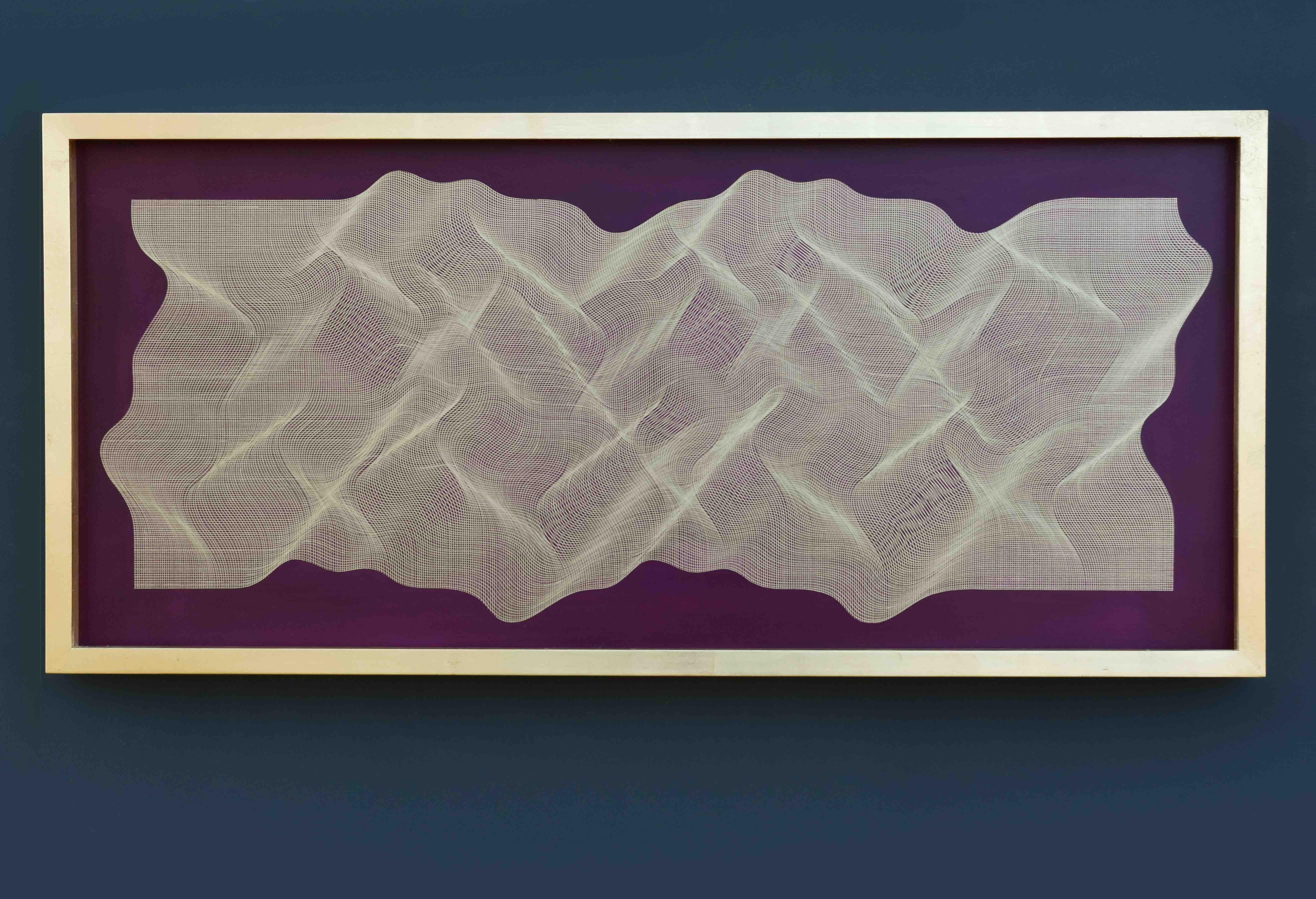 Abstract Painting di Roberto Lucchetta - Golden Fabric 2020 - pittura astratta geometrica