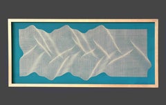 Golden Fabric 2024 – geometrisches abstraktes Gemälde mit goldenem Stoff