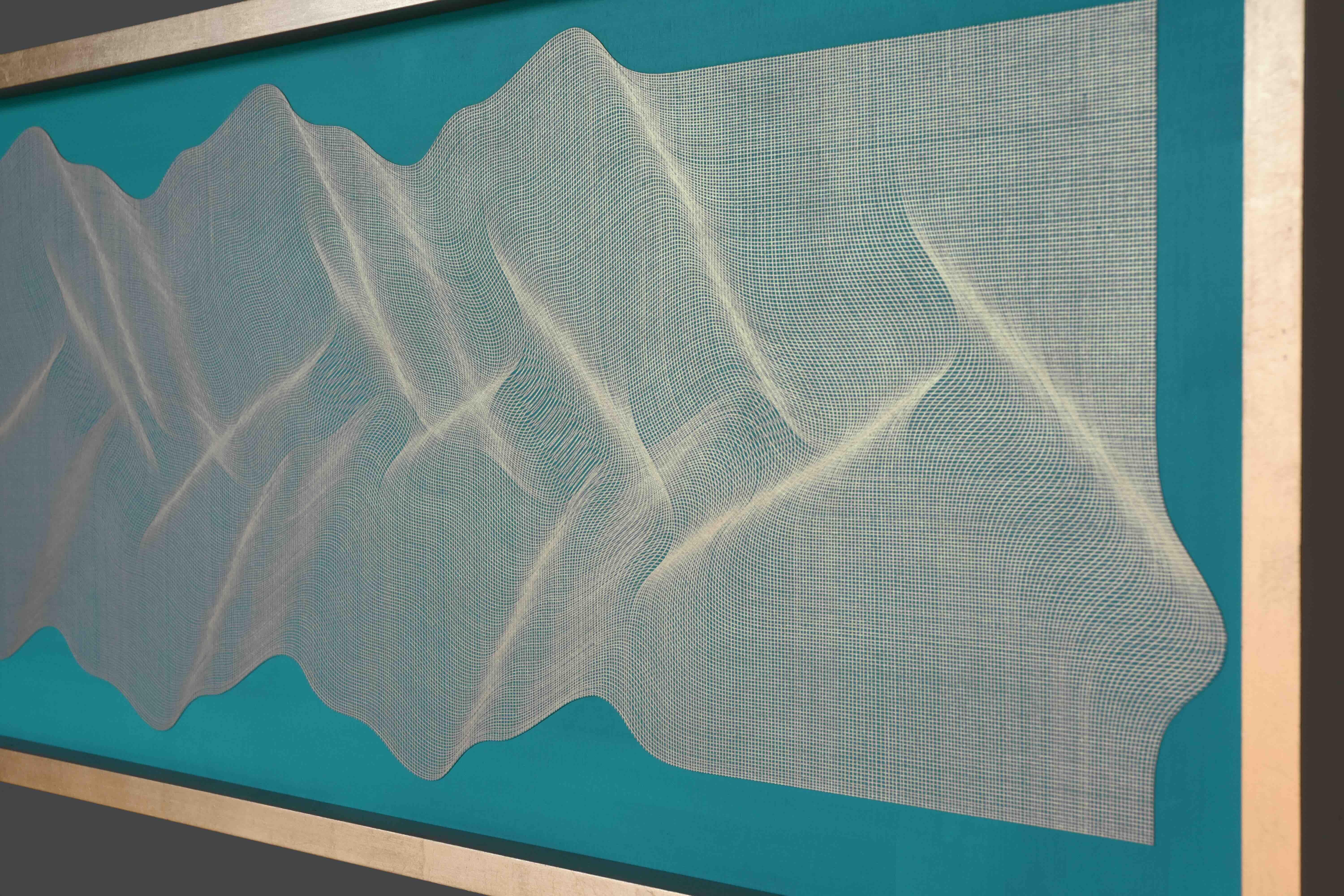 Golden Fabric 2024 - pittura astratta geometrica - Abstract Painting Marrone di Roberto Lucchetta