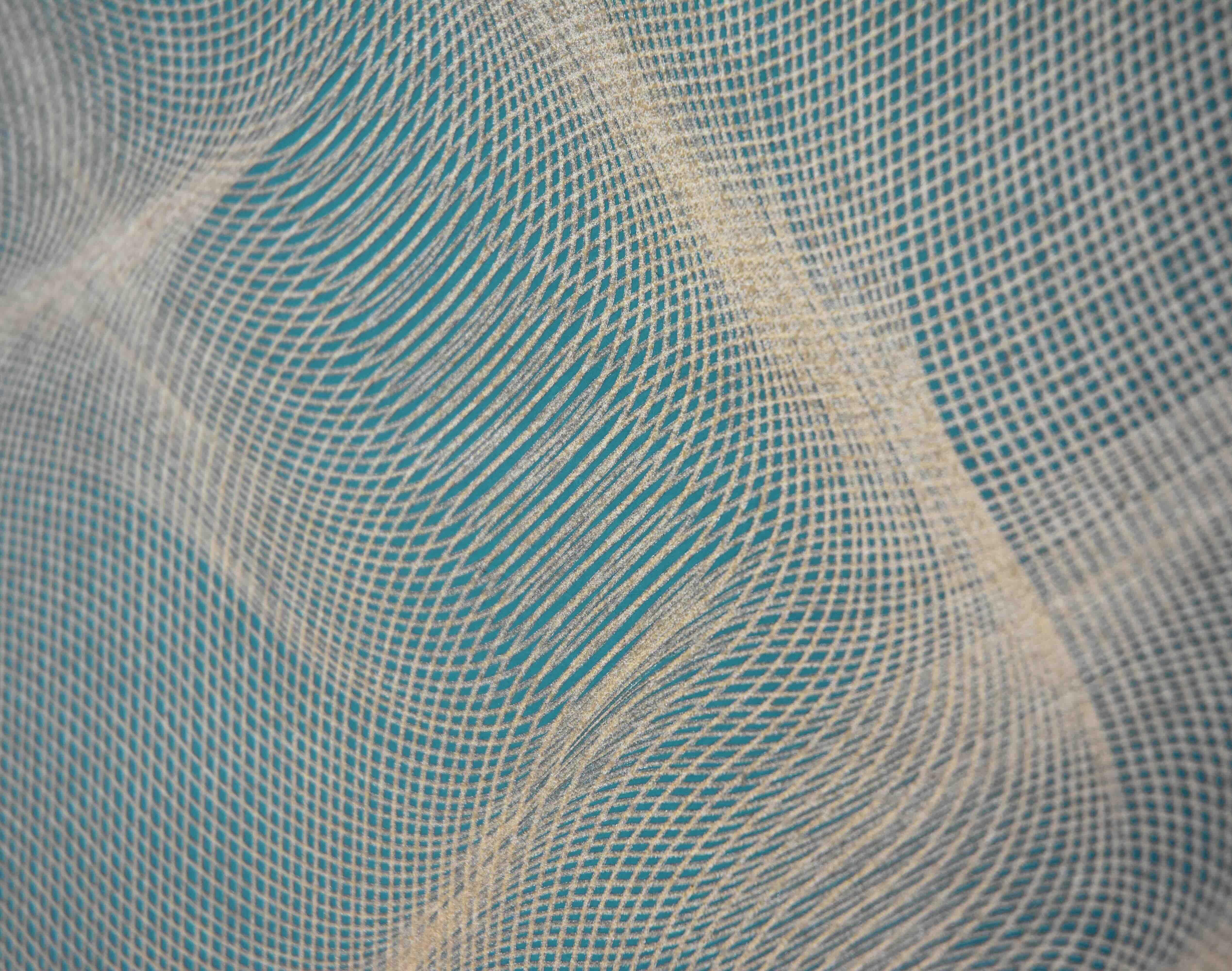Golden Fabric 2024 - pittura astratta geometrica in vendita 1